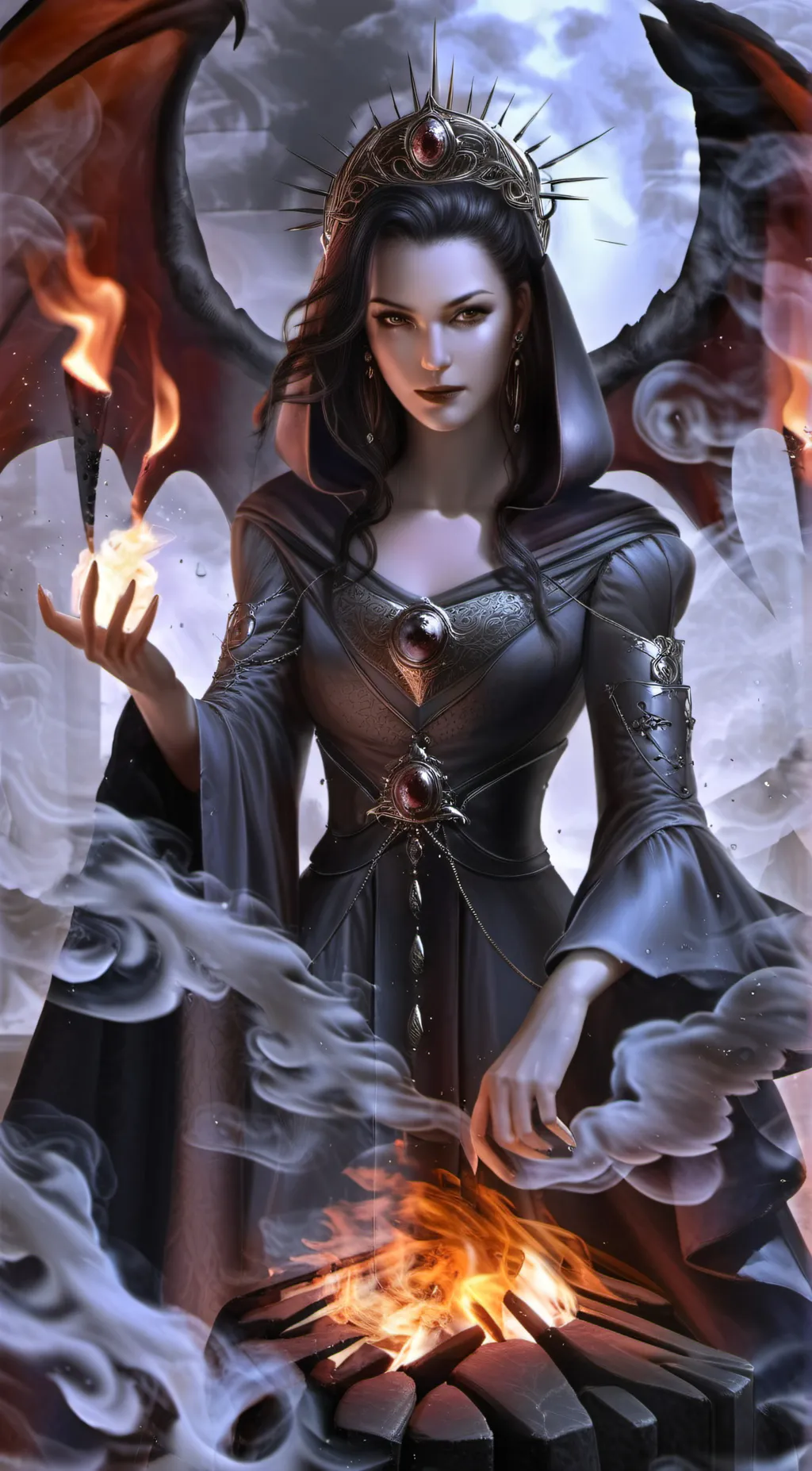 ai character: hell queen  background