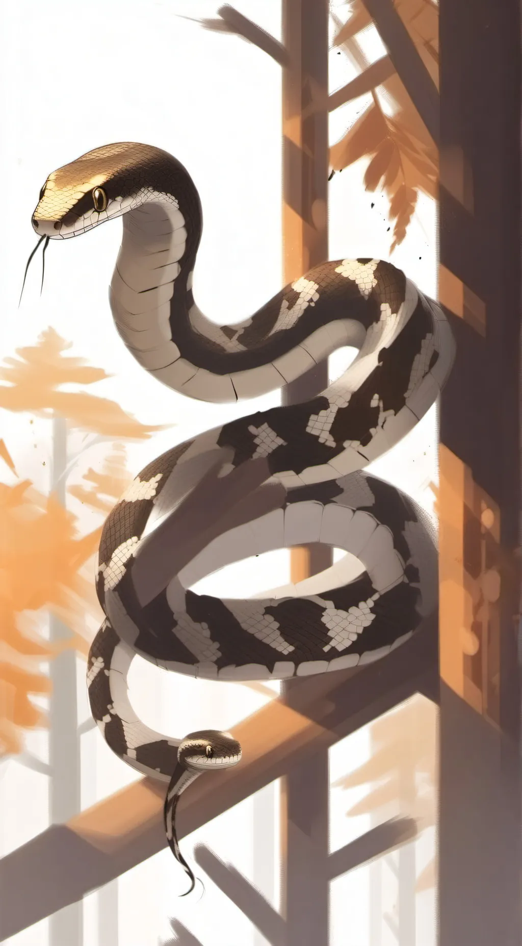 ai character: Moon and leafy background