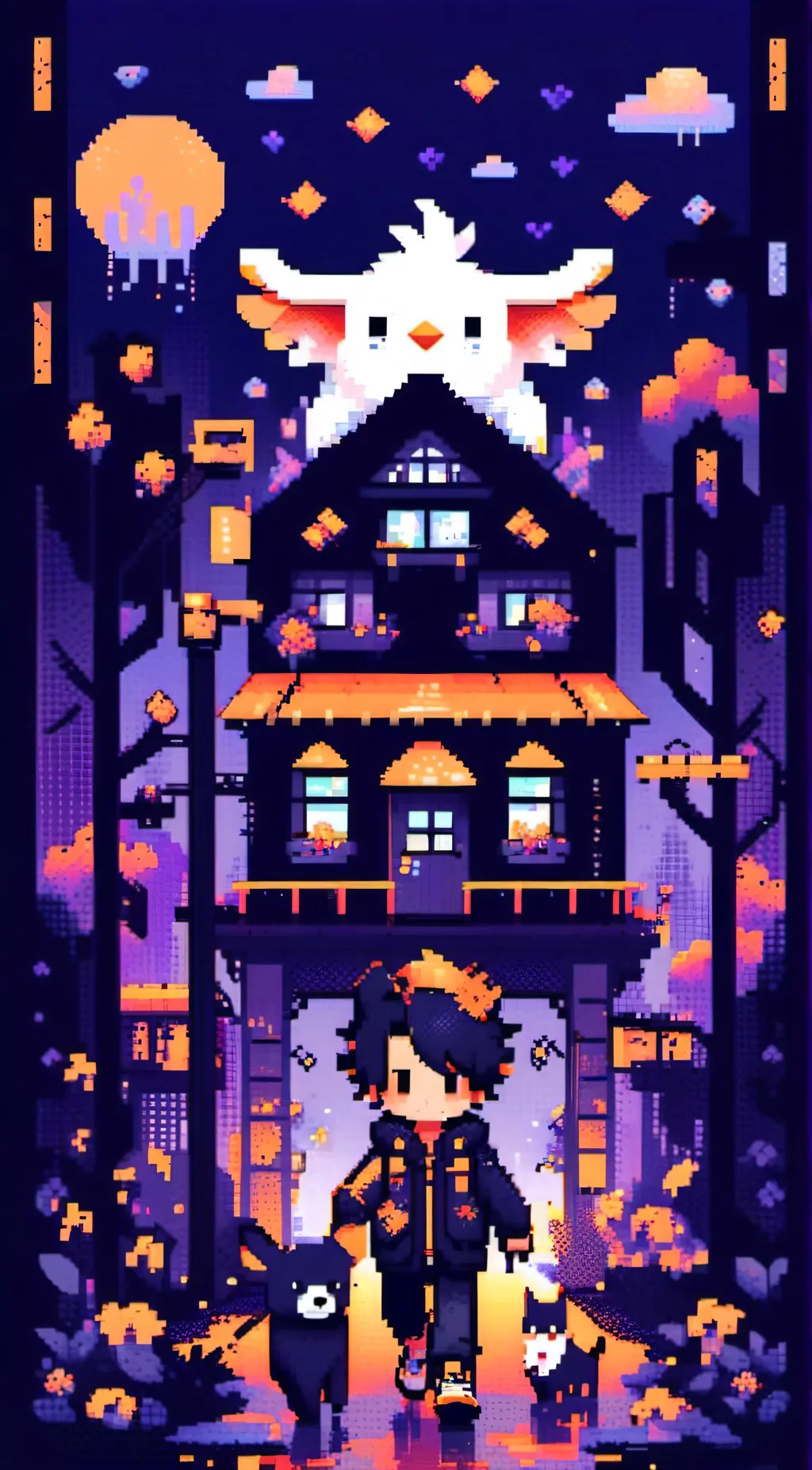 ai character: smiling critters! background