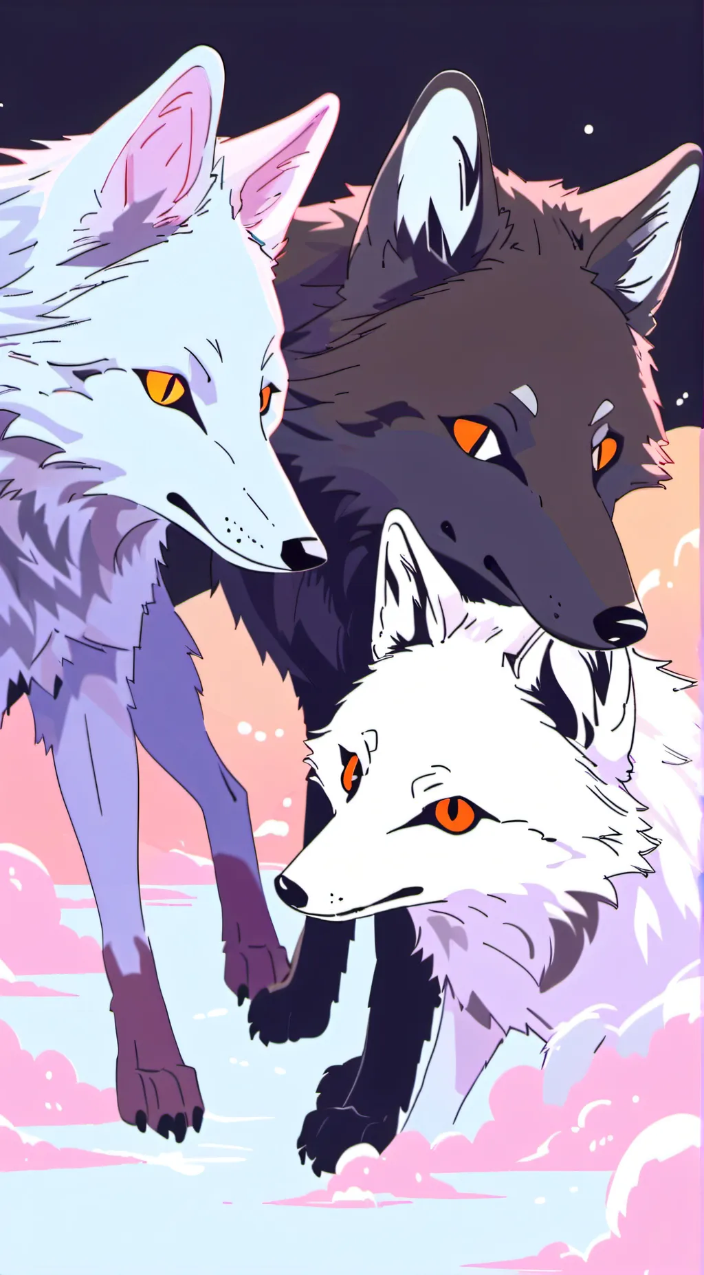 ai character: foxy Wolfy and Fox background