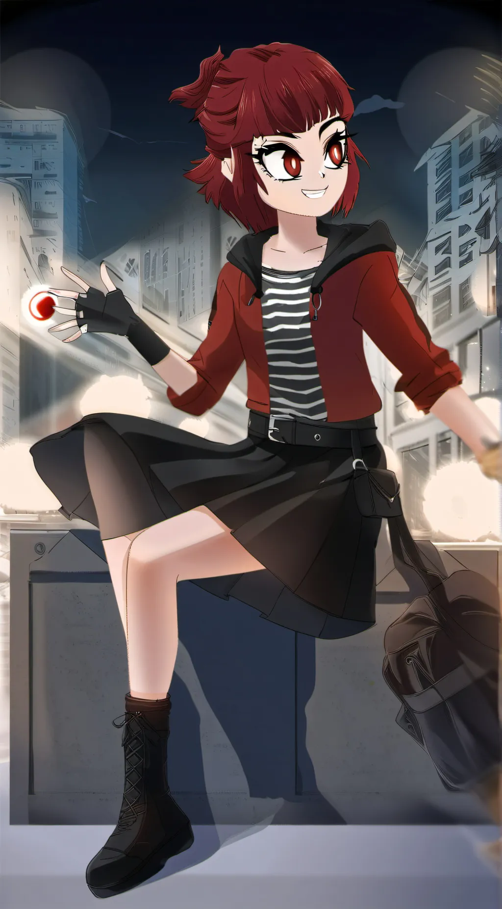 ai character: Crimson Spectra background