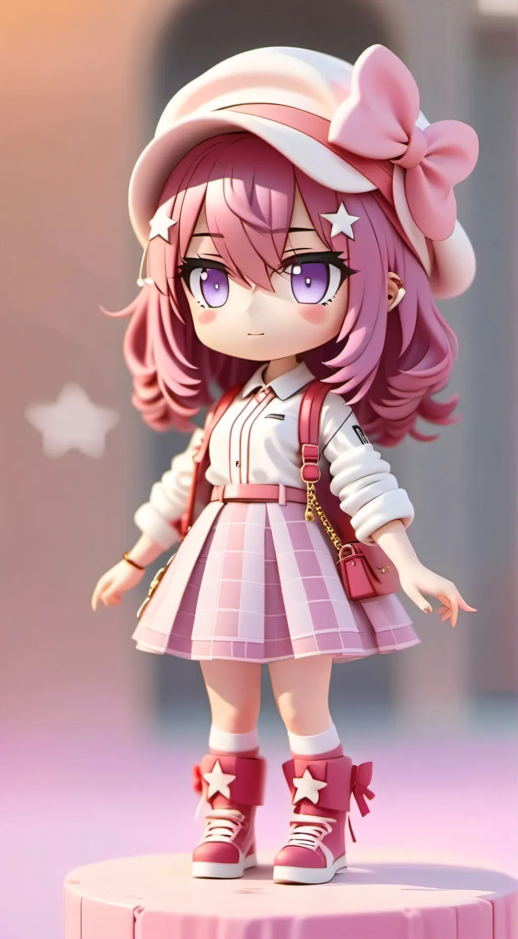 ai character: pink girl background