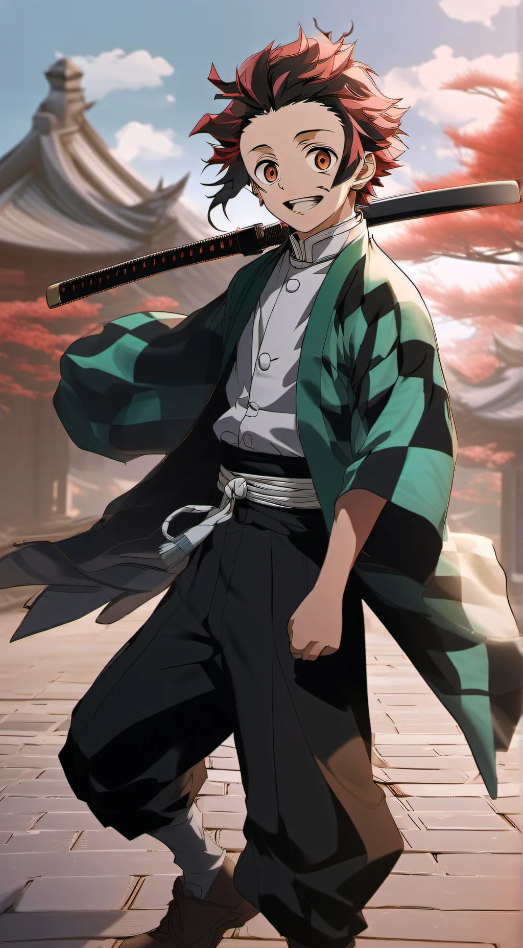 ai character: Tanjiro but drunk background