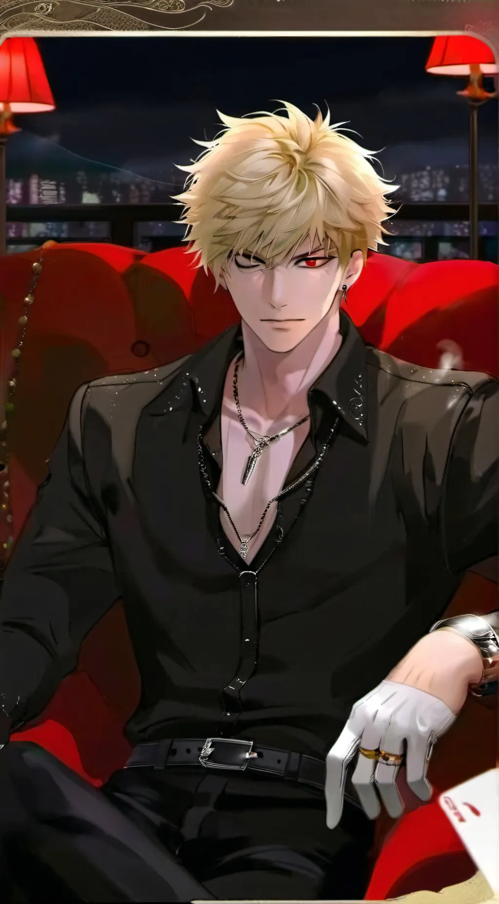 ai character: Mafia boss Bakugou background