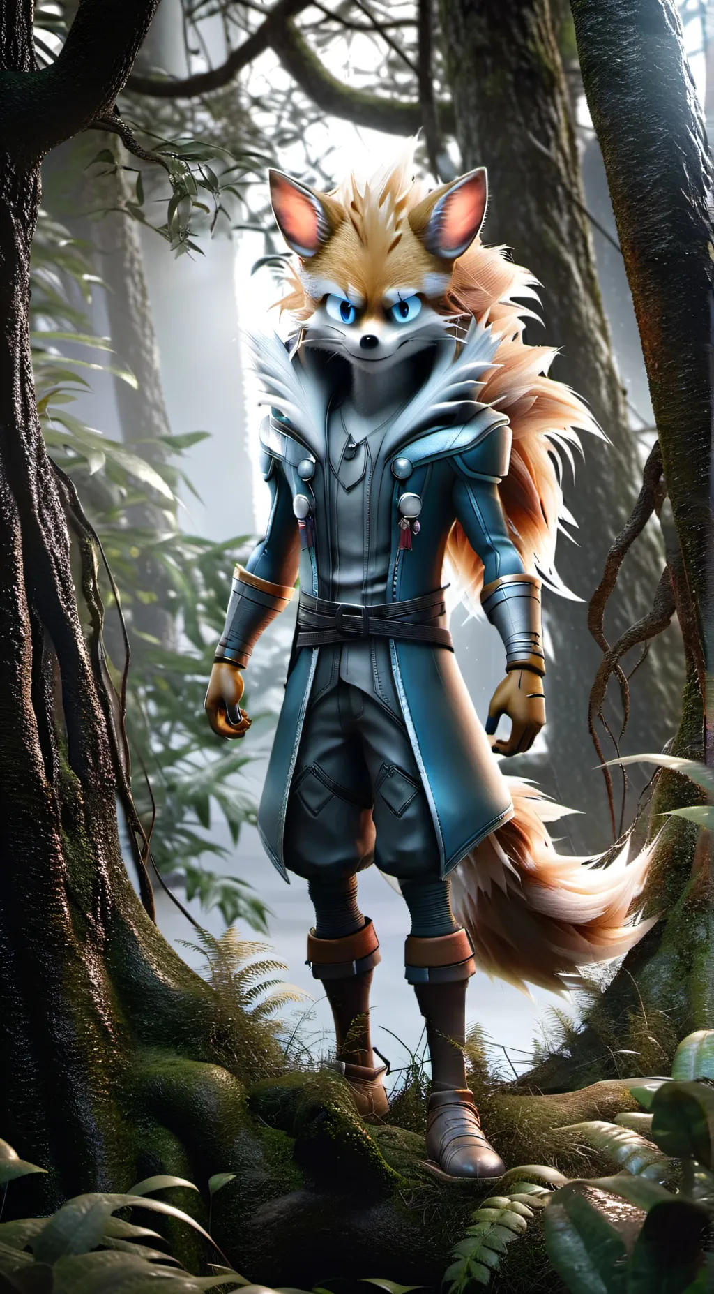 ai character: Nine the fox background