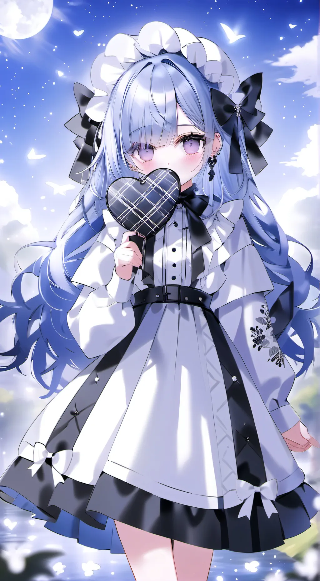 ai character: Violet background