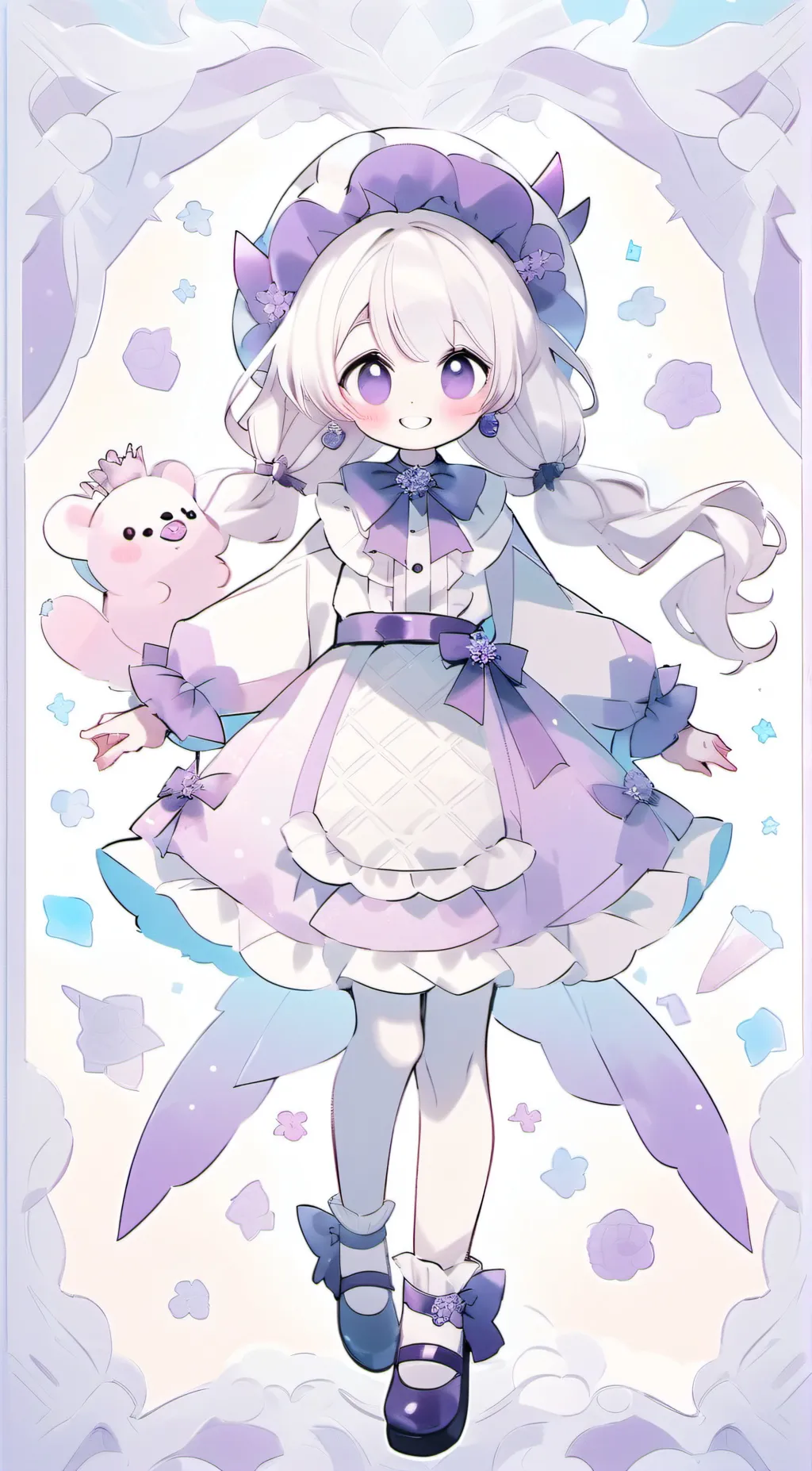 ai character: Violet background