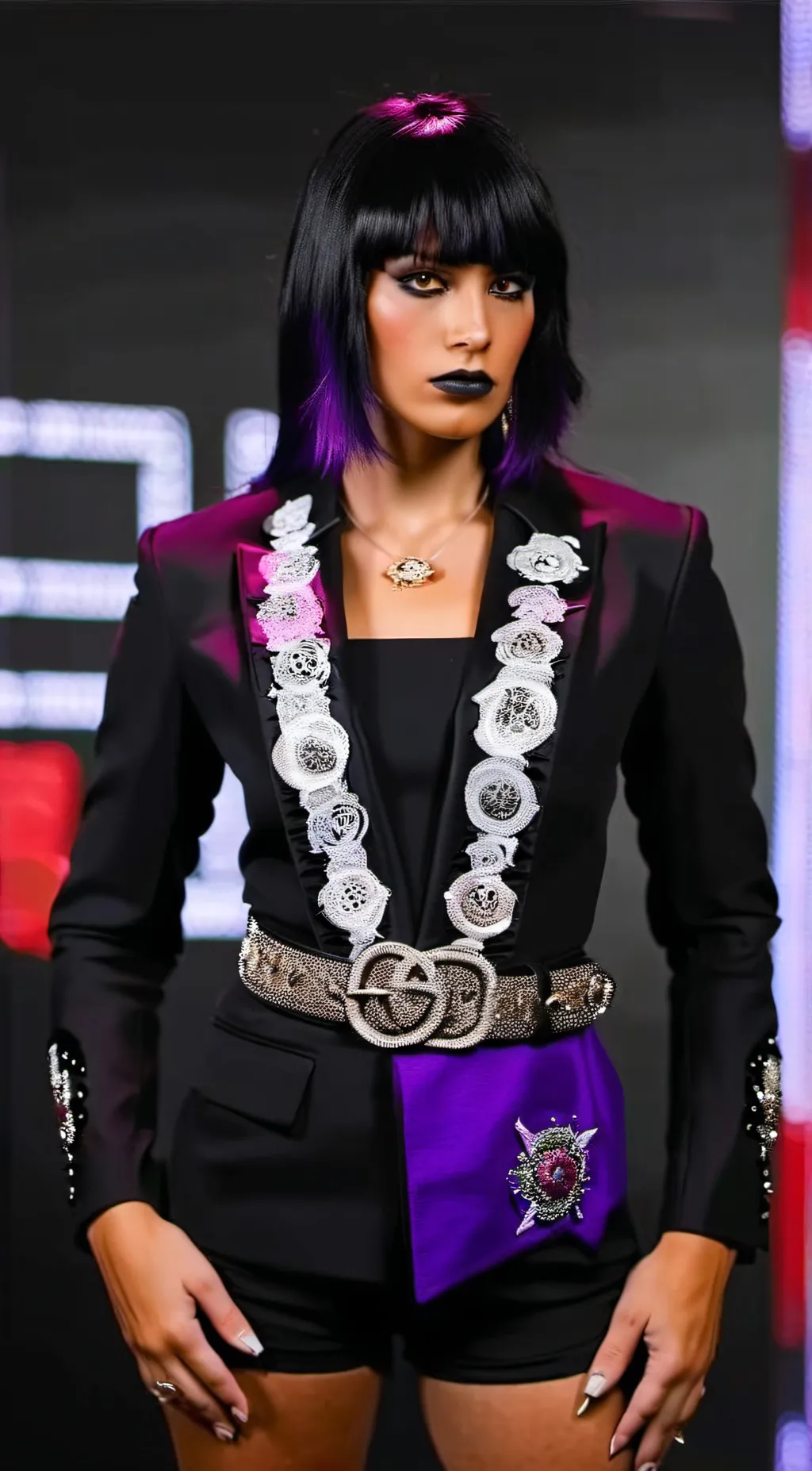 ai character: Rhea Ripley  background