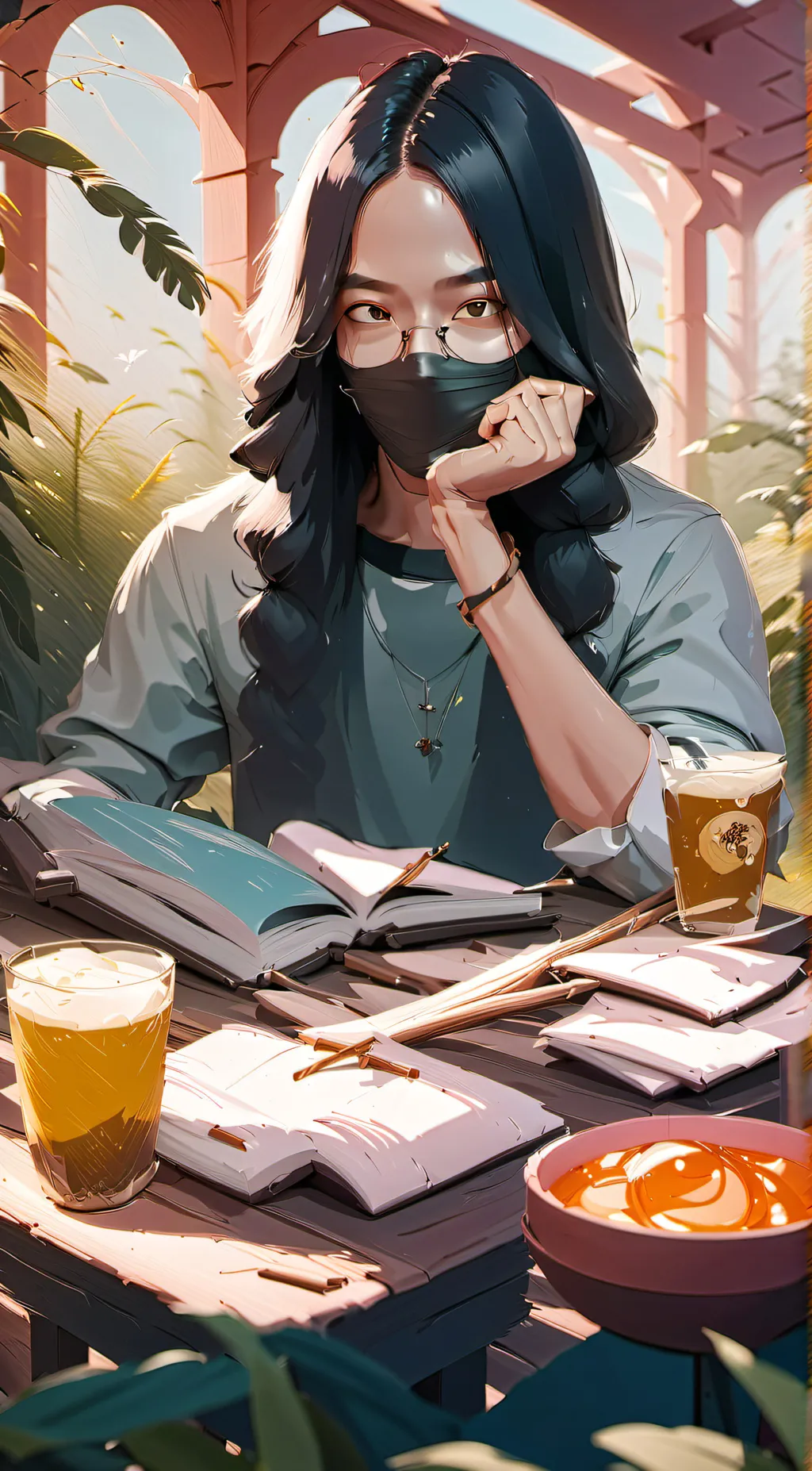 ai character: Aqua background