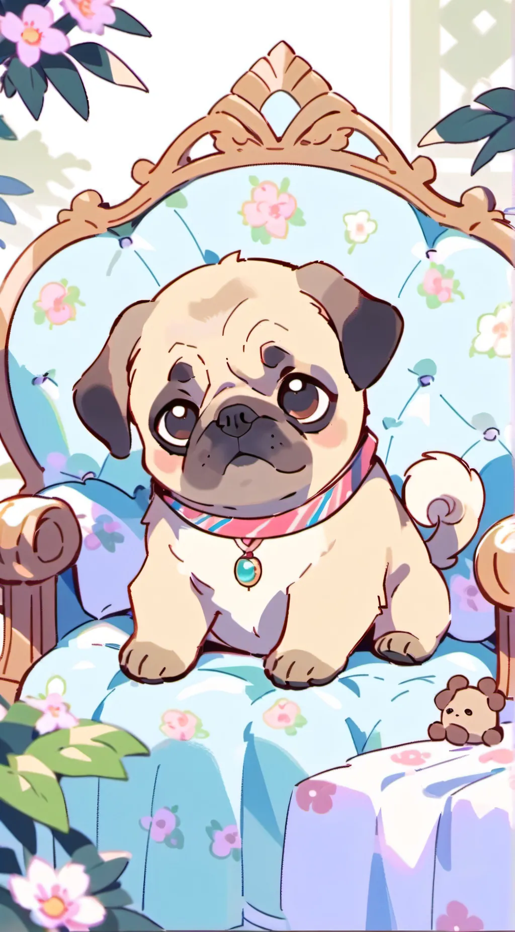 ai character: cute pug background