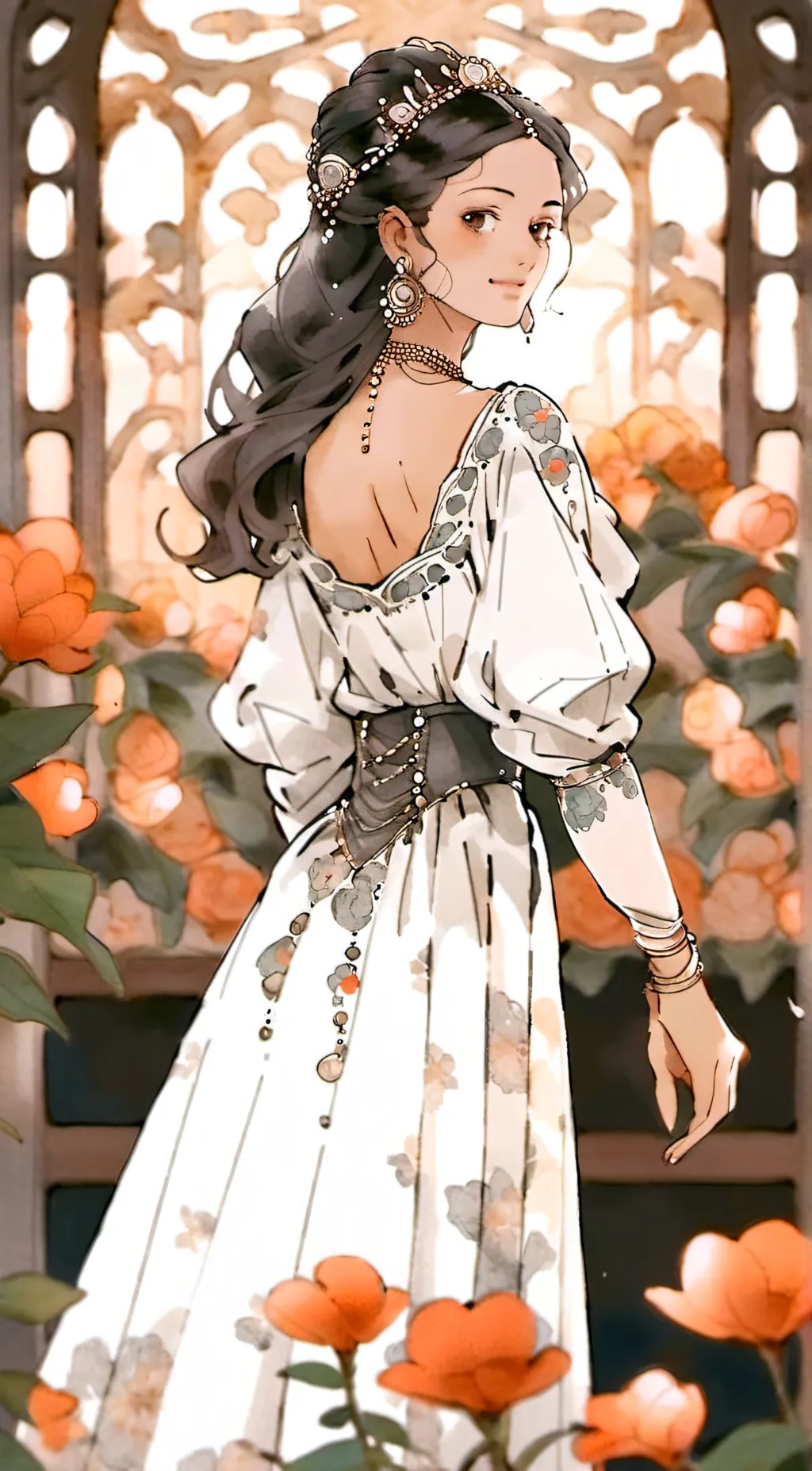 ai character: girl who whant fat background