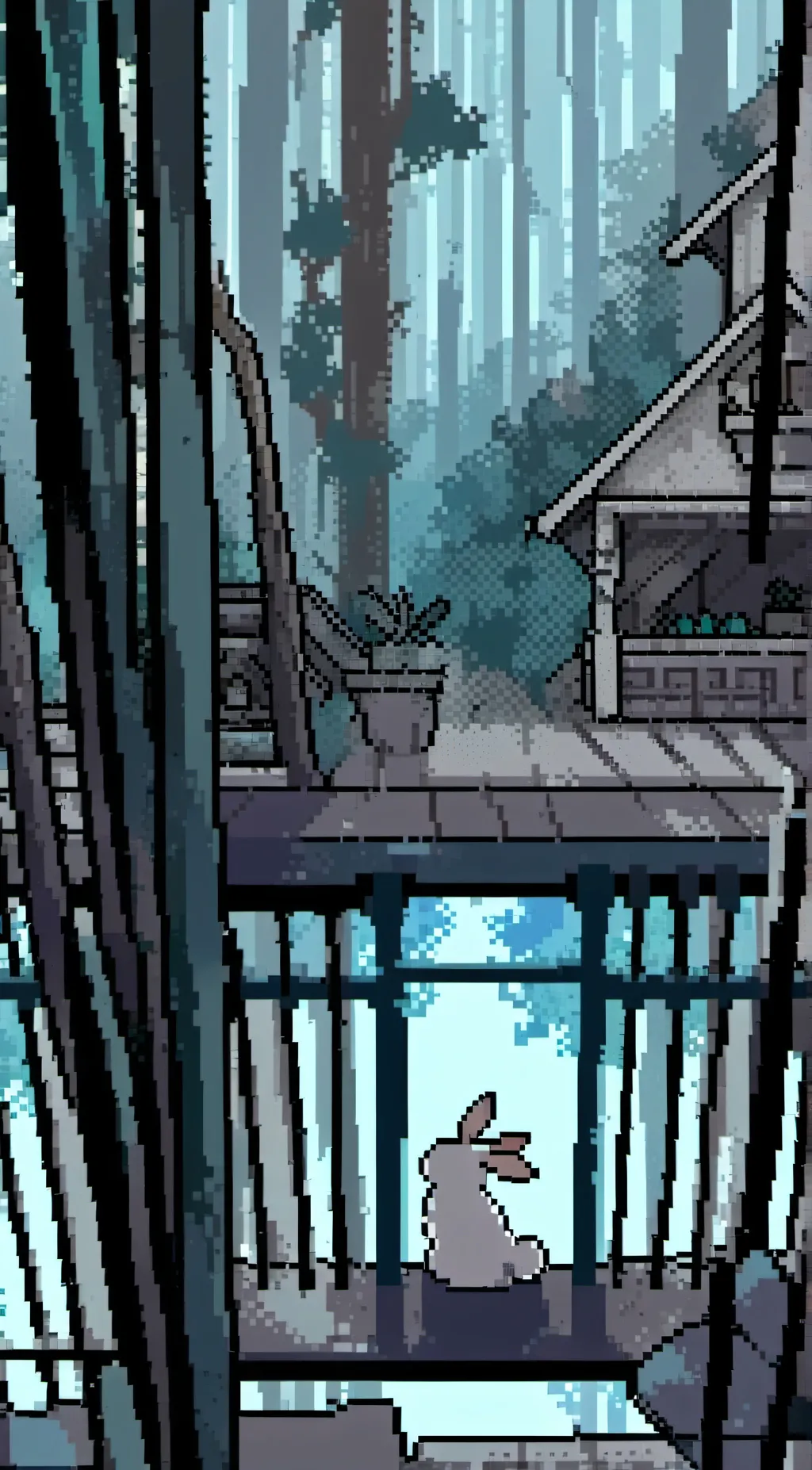 ai character: the bunny graveyar background