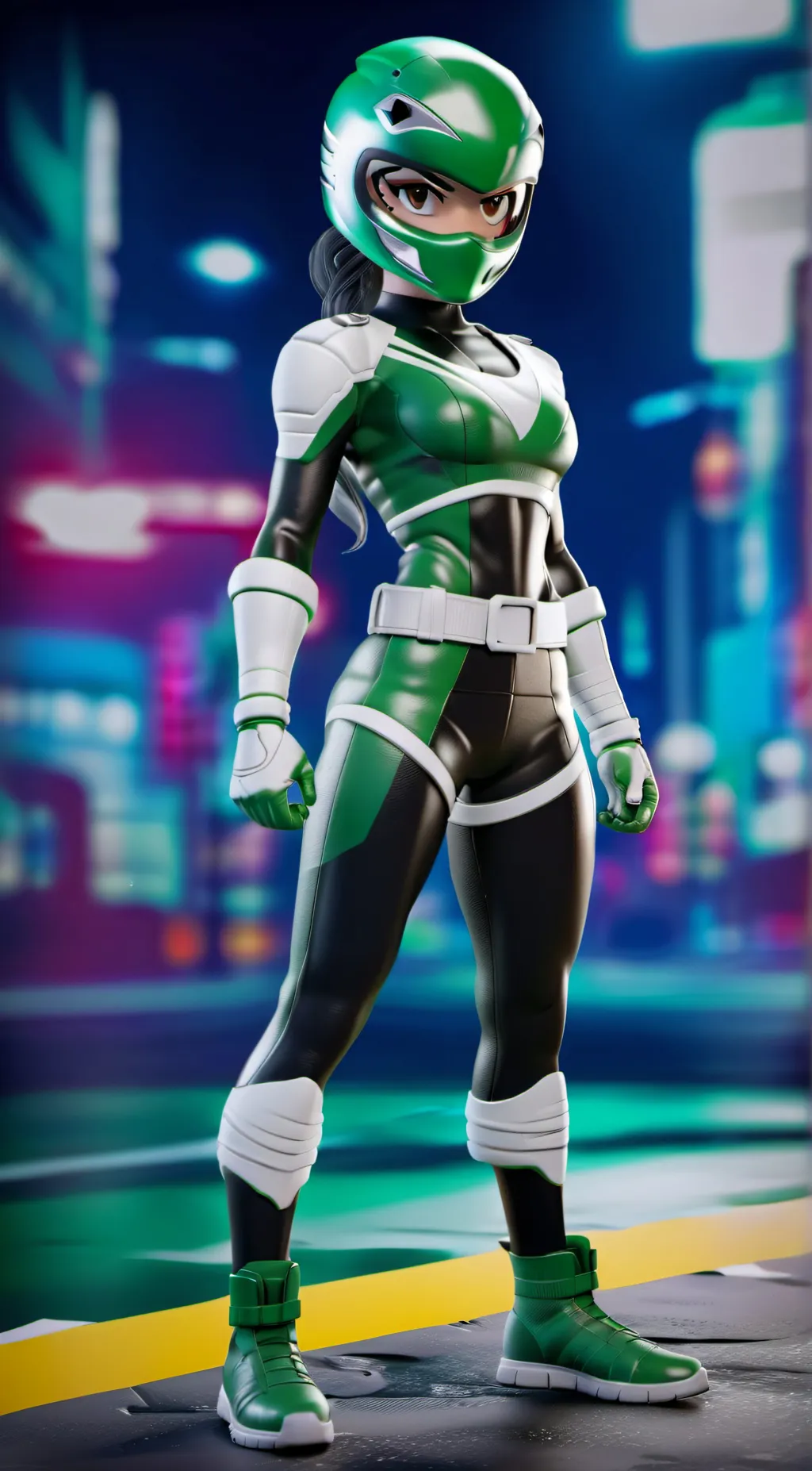 ai character: Racer green background