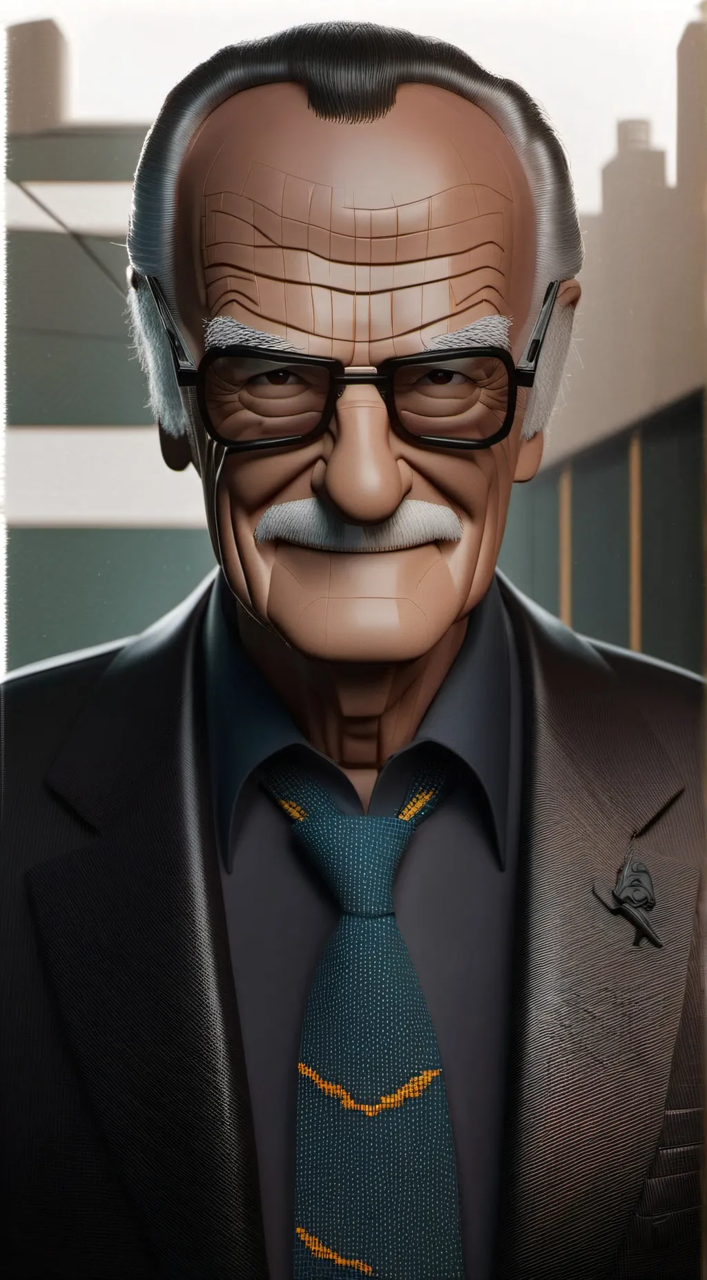ai character: STAN LEE background