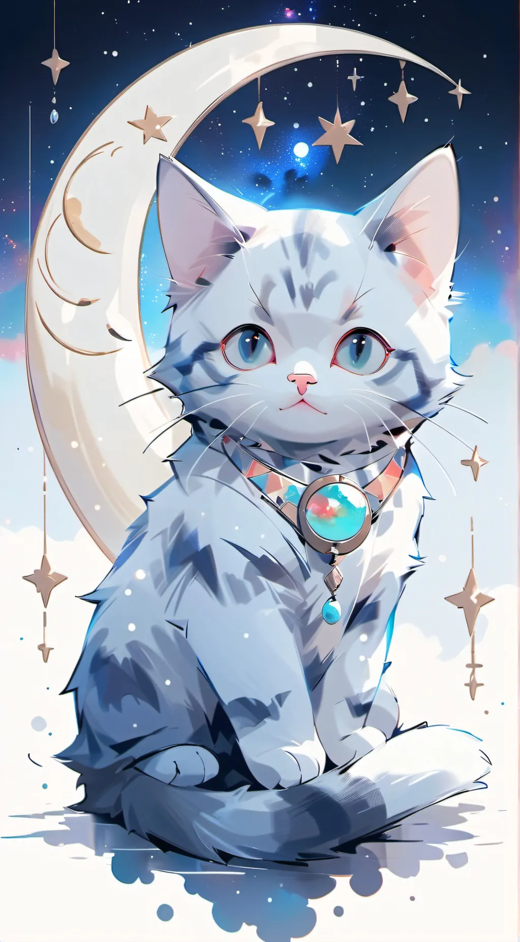 ai character: Galaxy kitty background