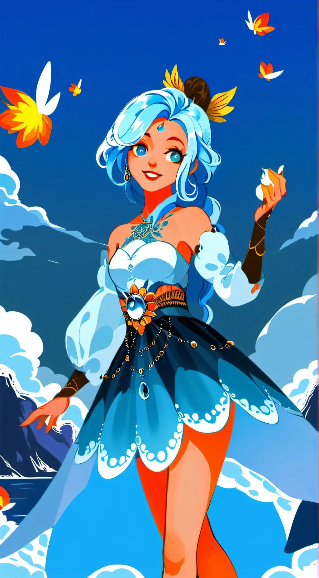 ai character: ice Princess/Lola  background