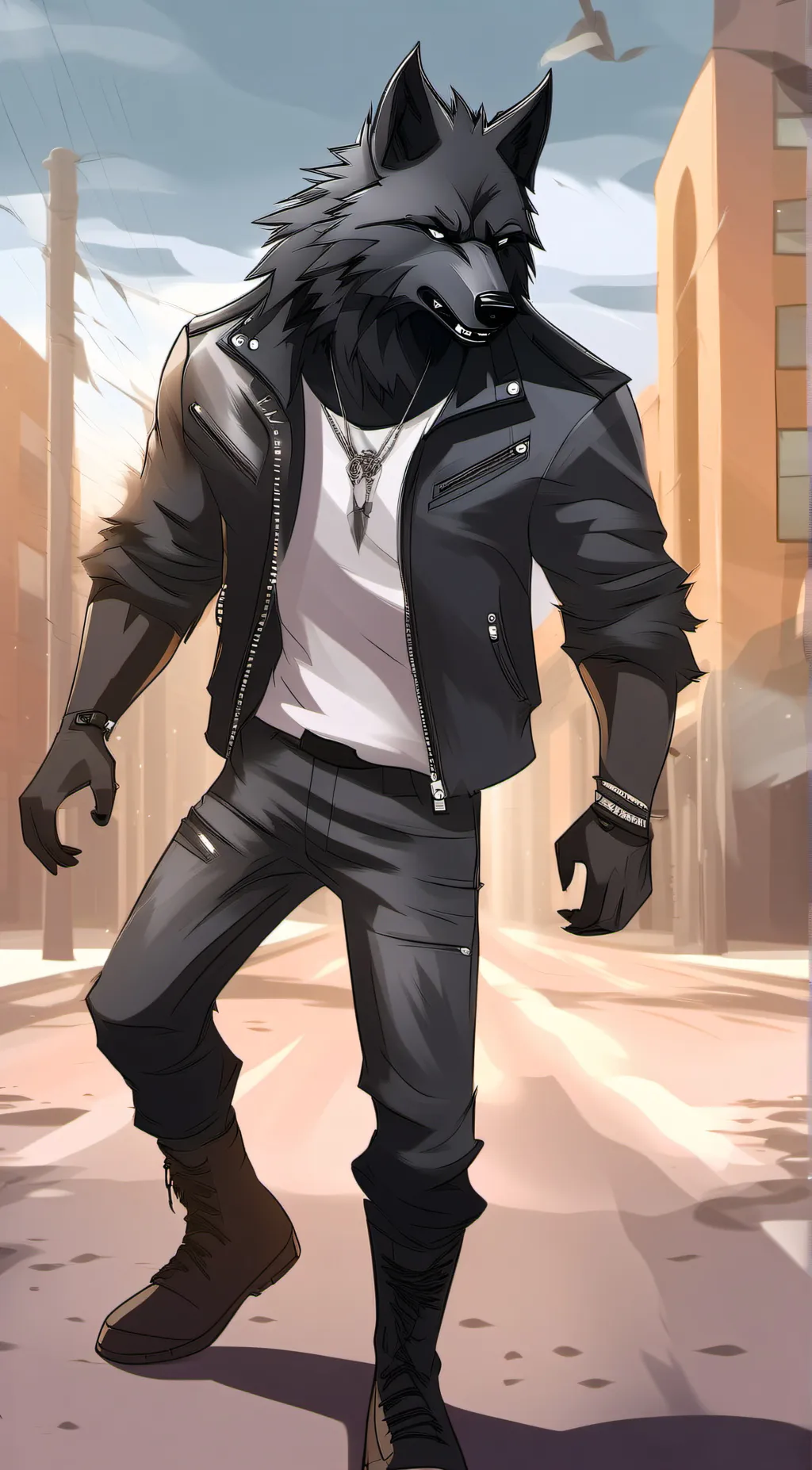 ai character: Ghost Wolfheart  background