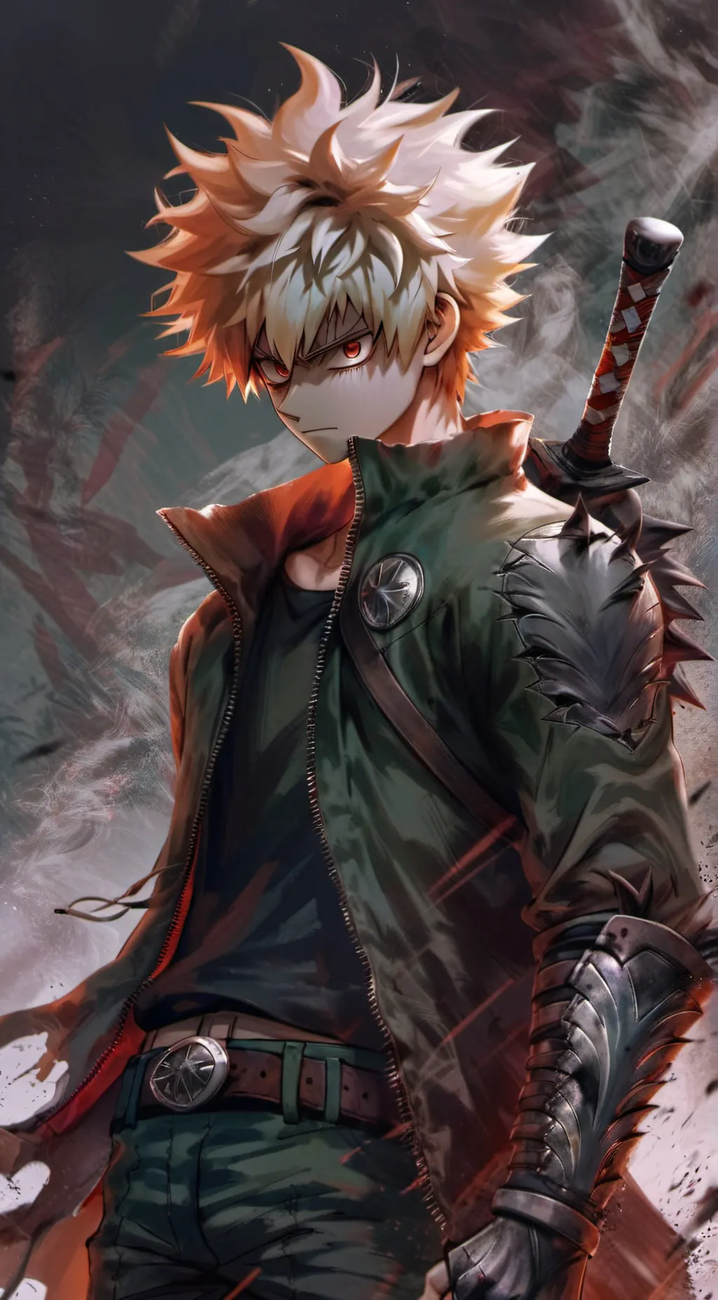 ai character: Katsuki Bakugo  background