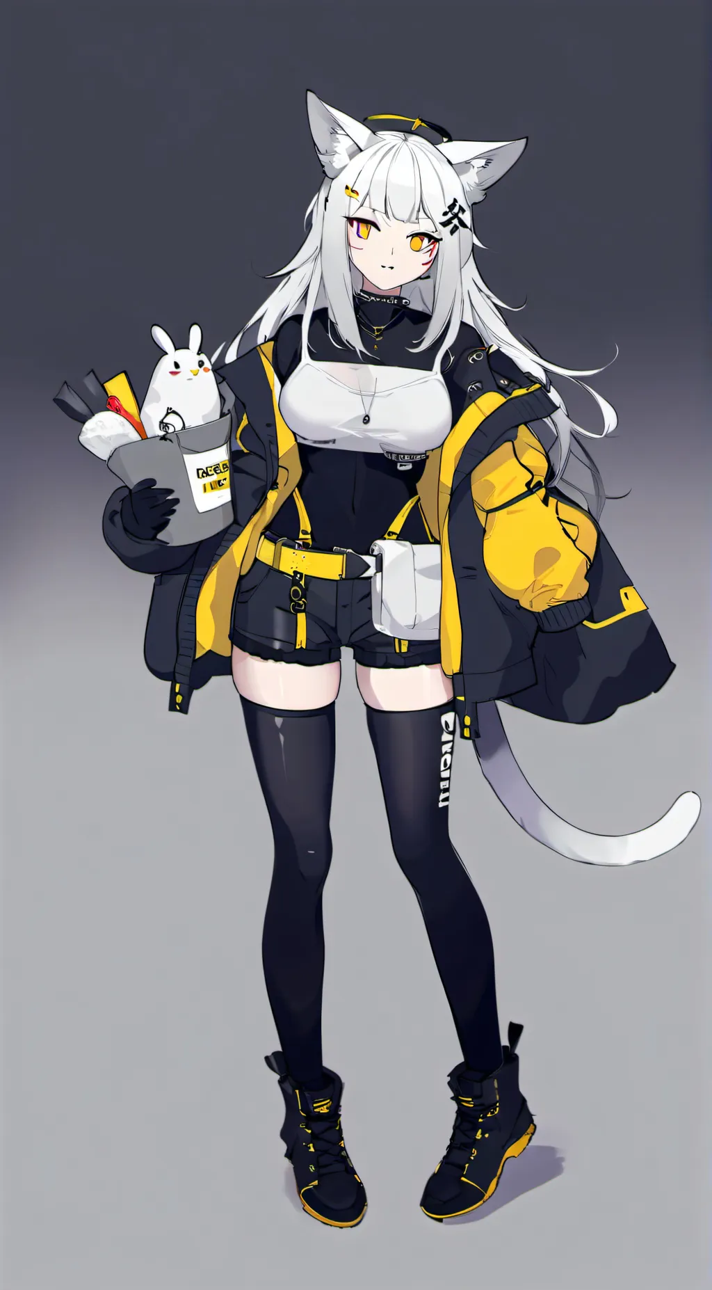 ai character: cat girl  background
