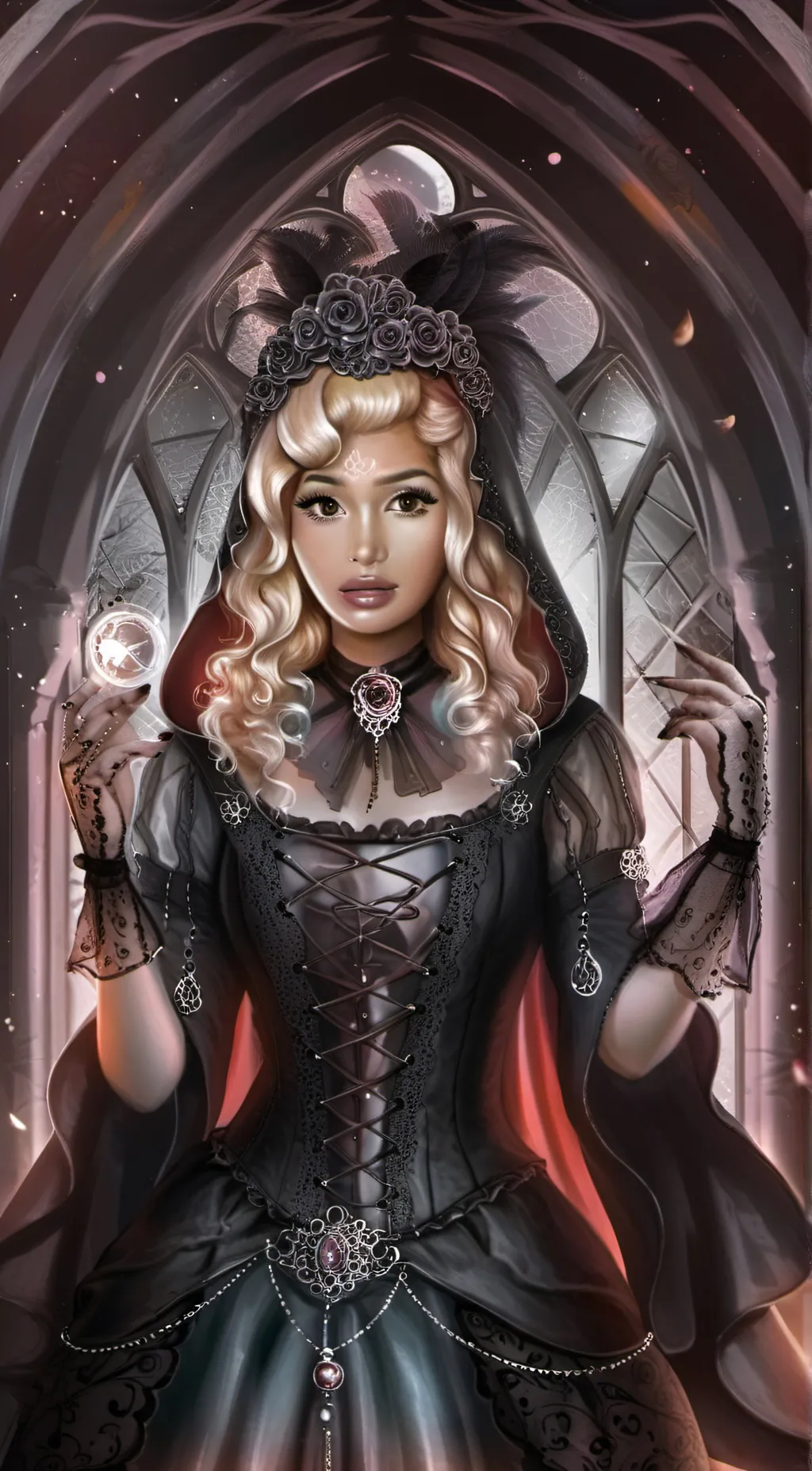 ai character: QUEEN BLOOD  background