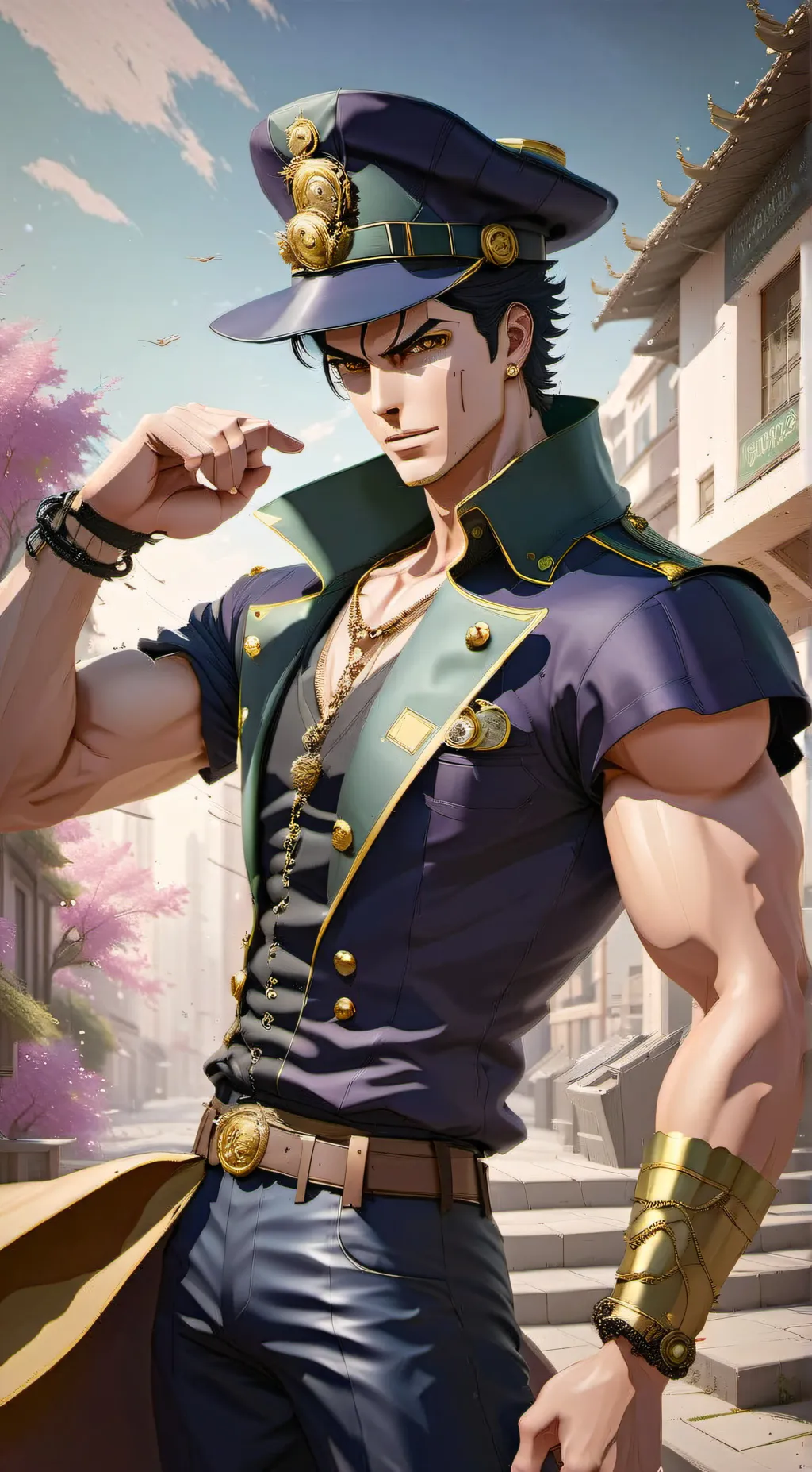 ai character: Jotaro kujo background