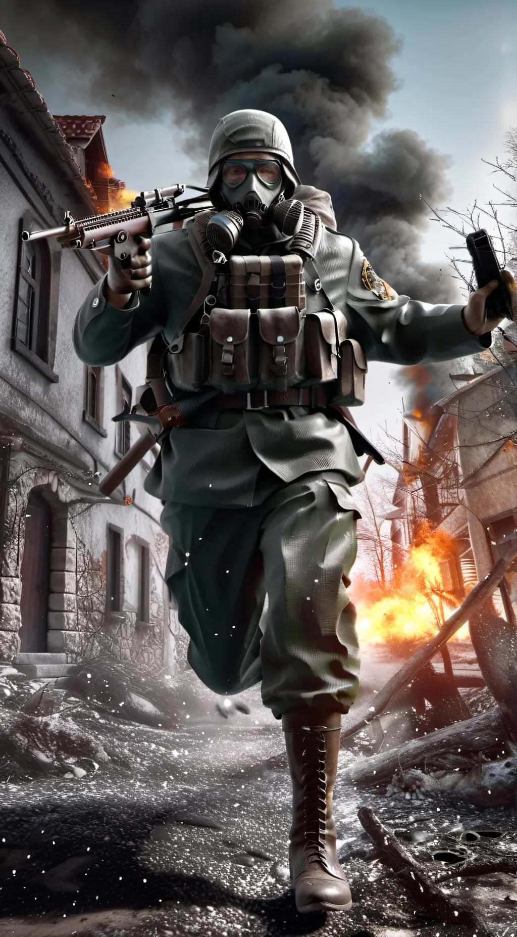 ai character: German ww2 soldier background