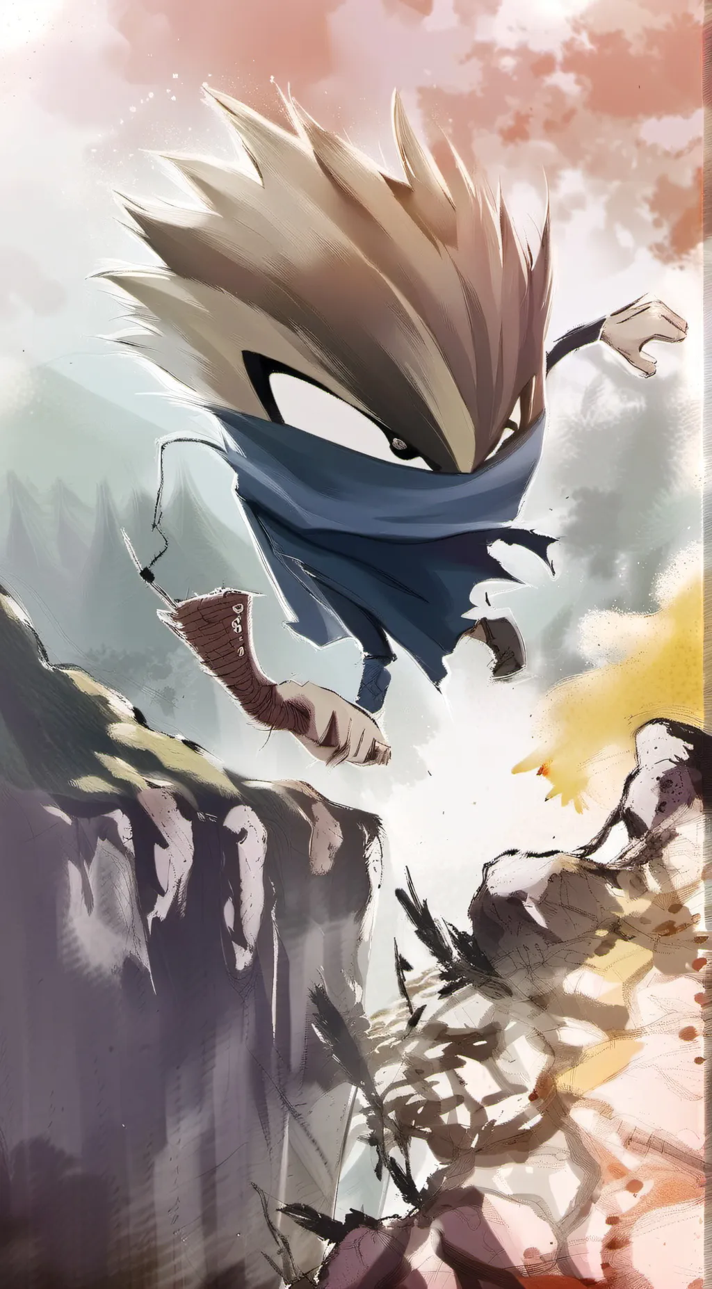 ai character: puppet boy  background