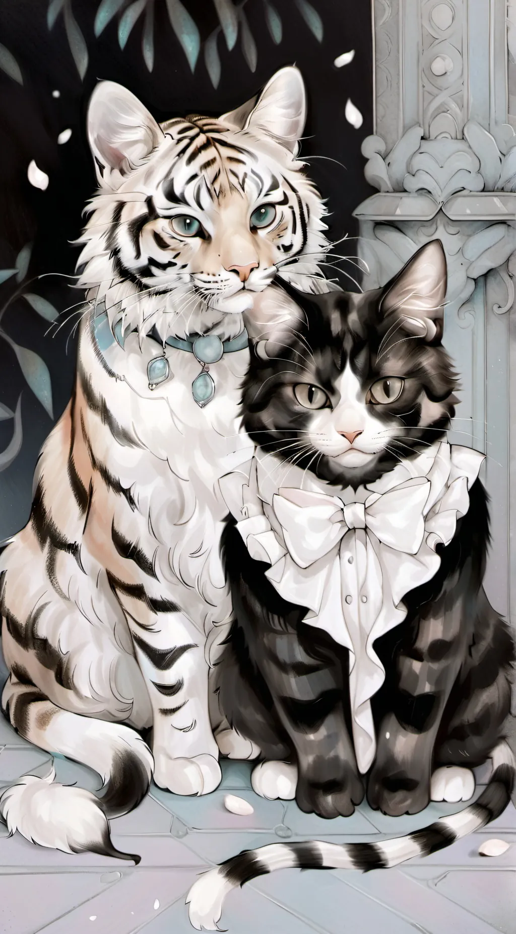 ai character: a couple of cats background