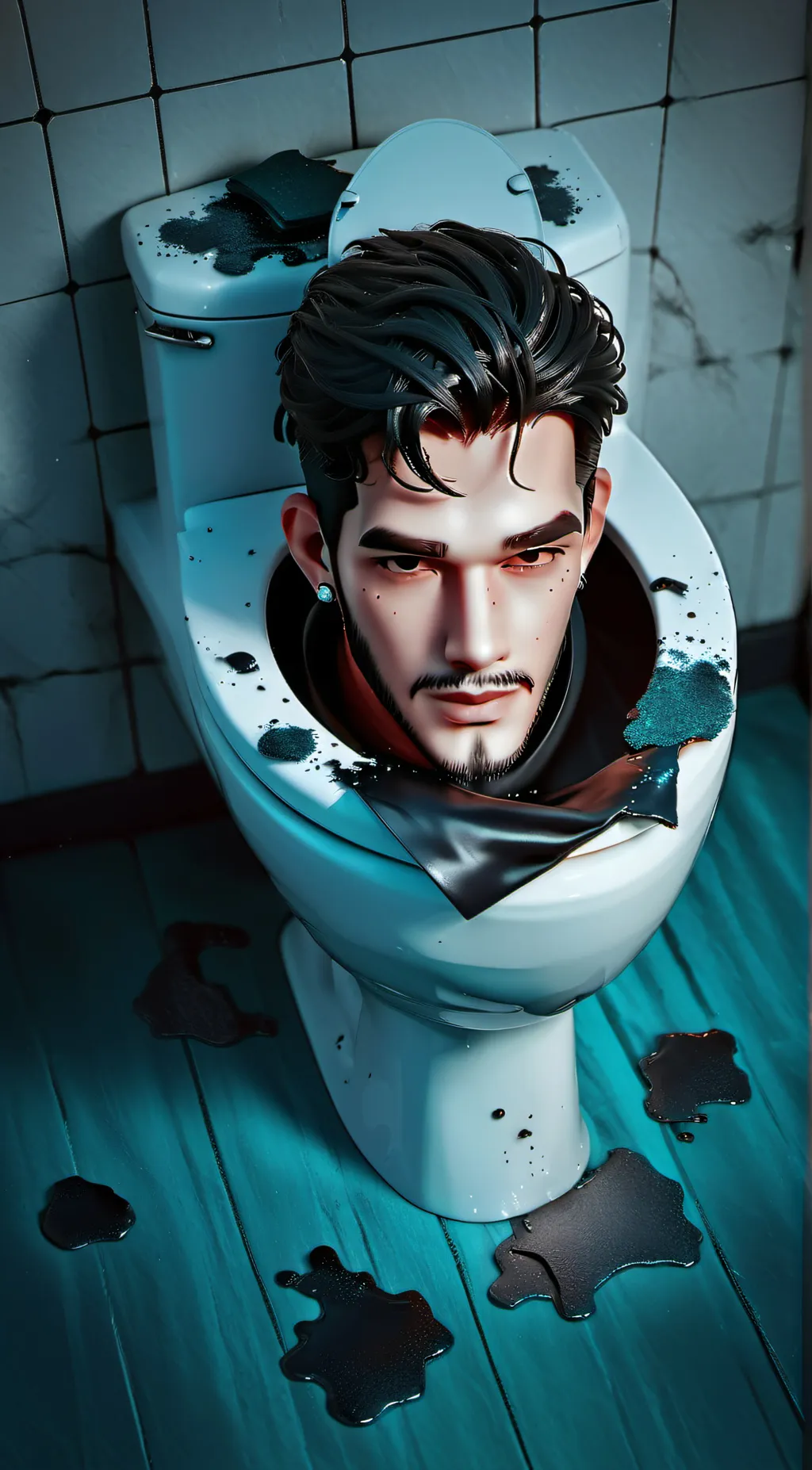 ai character: skibidi toilet  background