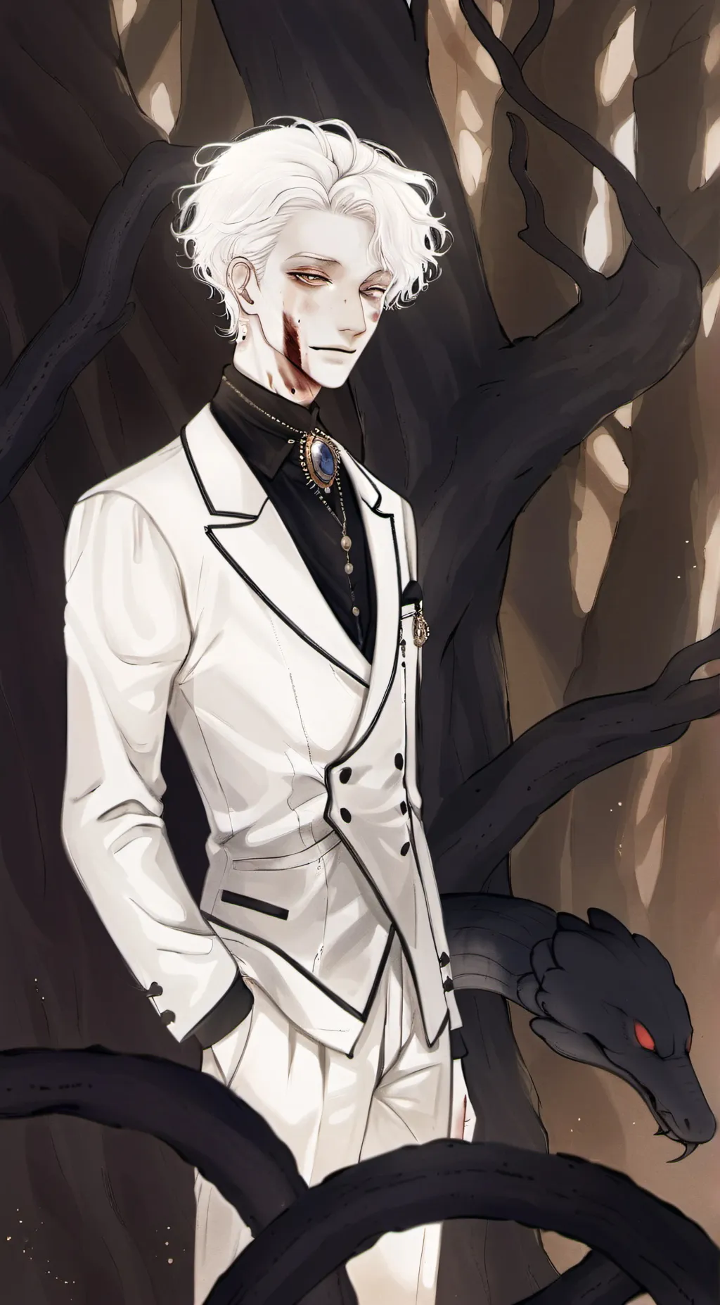 ai character: Albino background