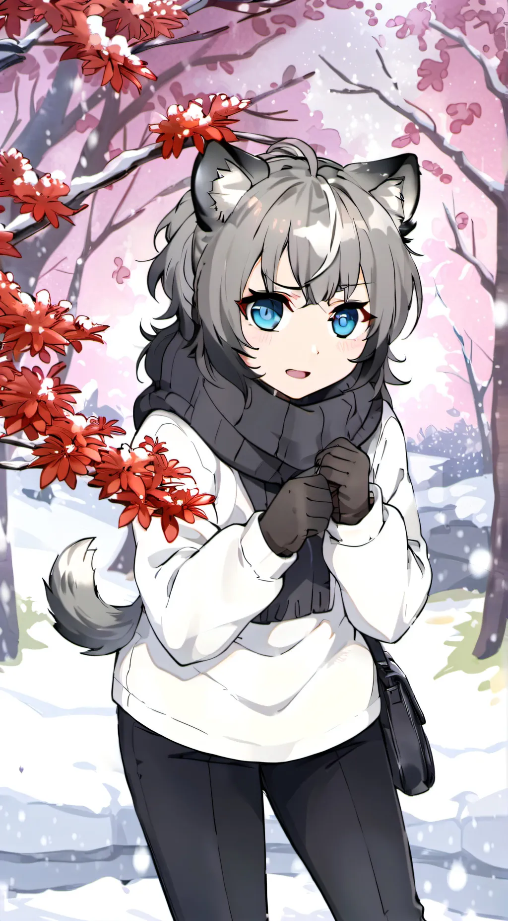 ai character: Snowy background