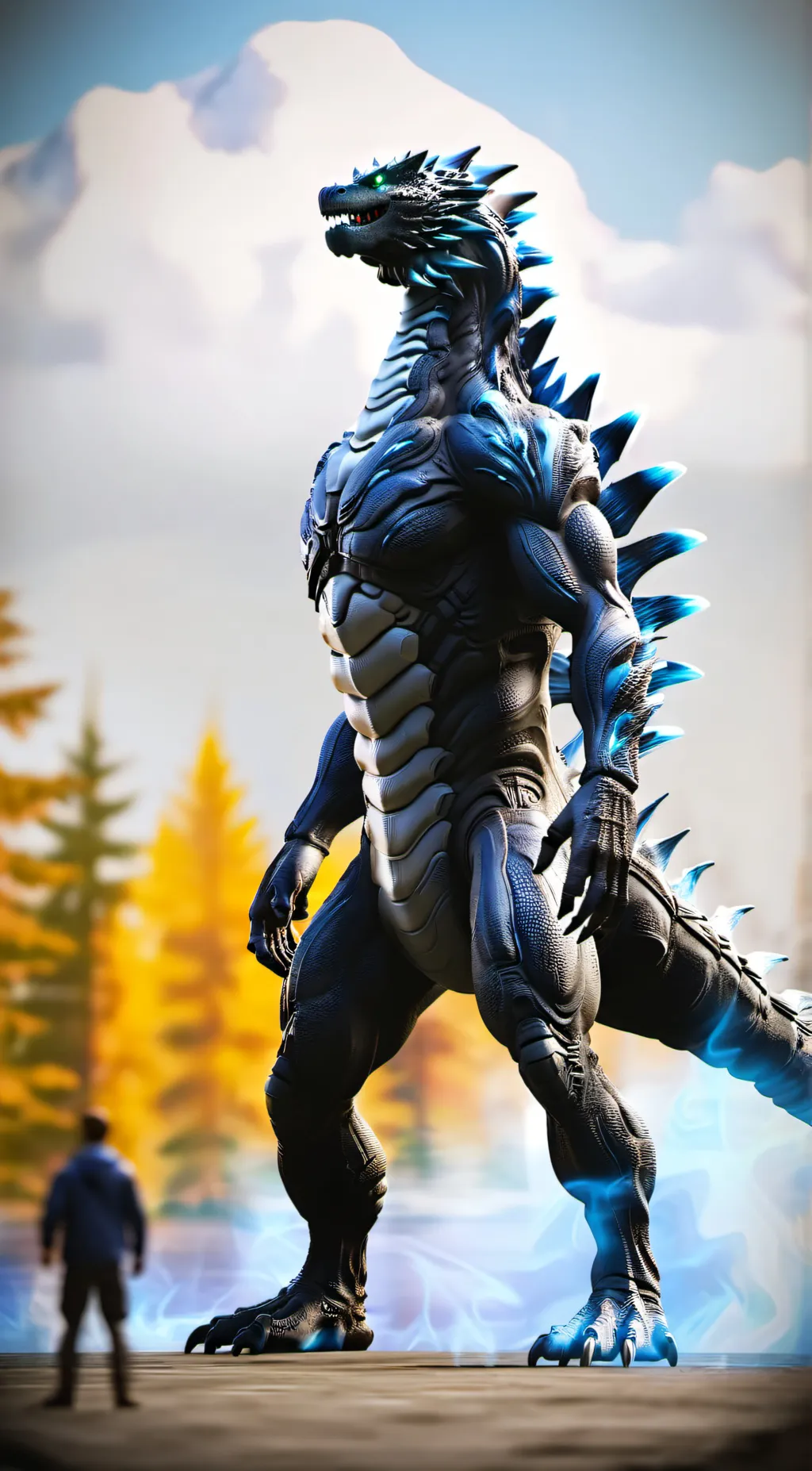 ai character: Godzilla (2019) background