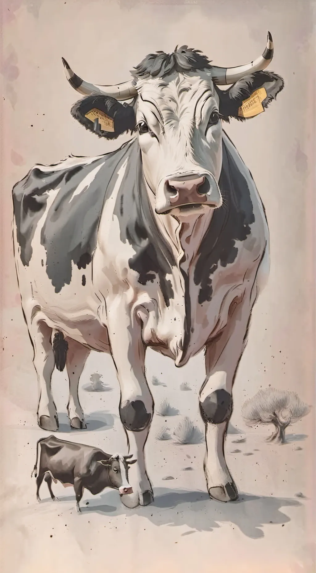 ai character: cow background