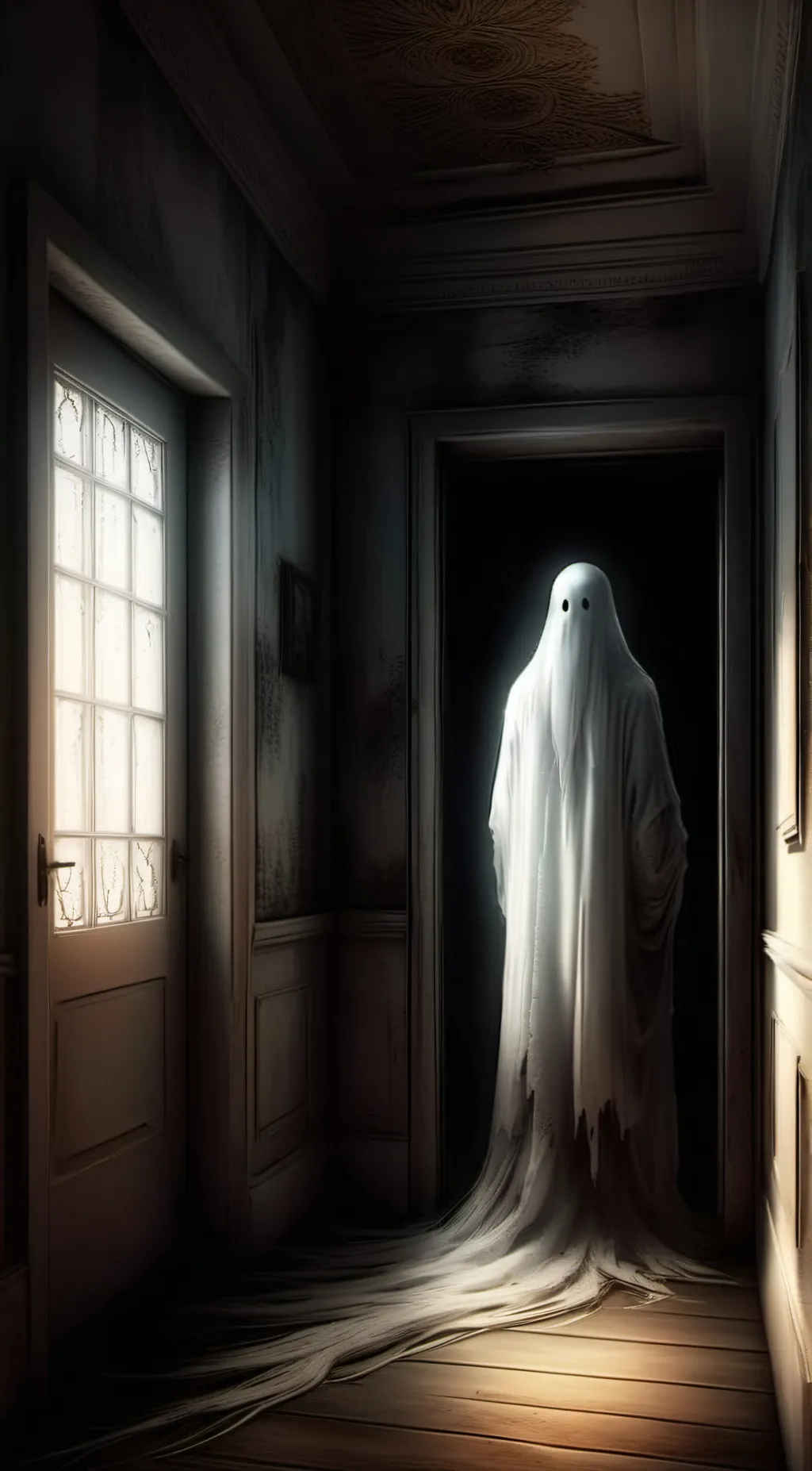 ai character: Haunted Manshion background