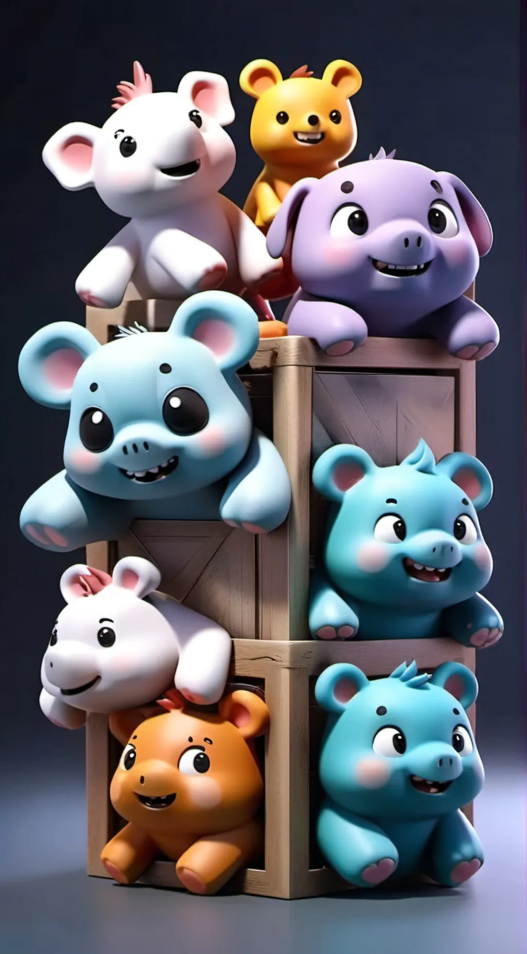 ai character: Smiling critters background