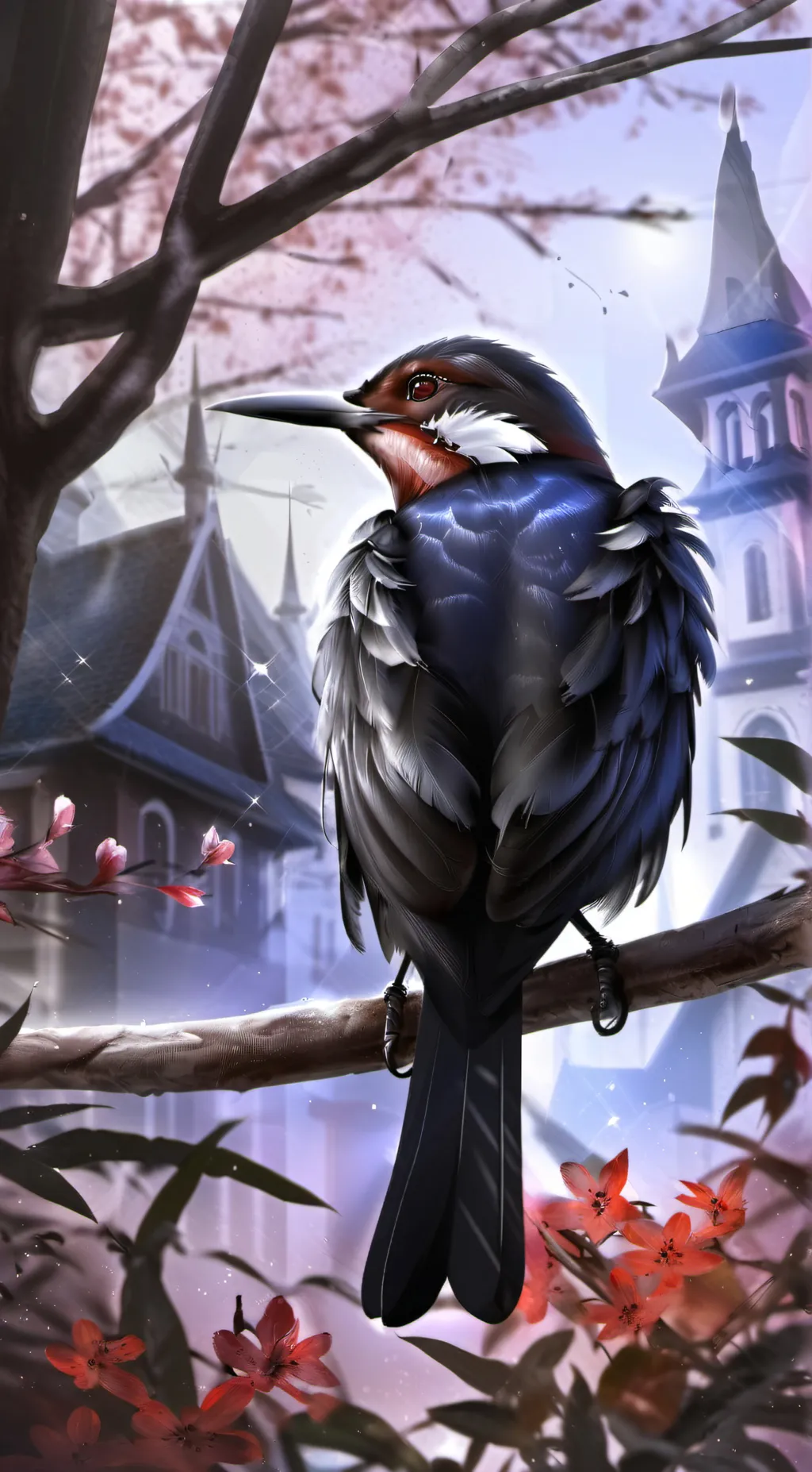 ai character: birdie hehehe background