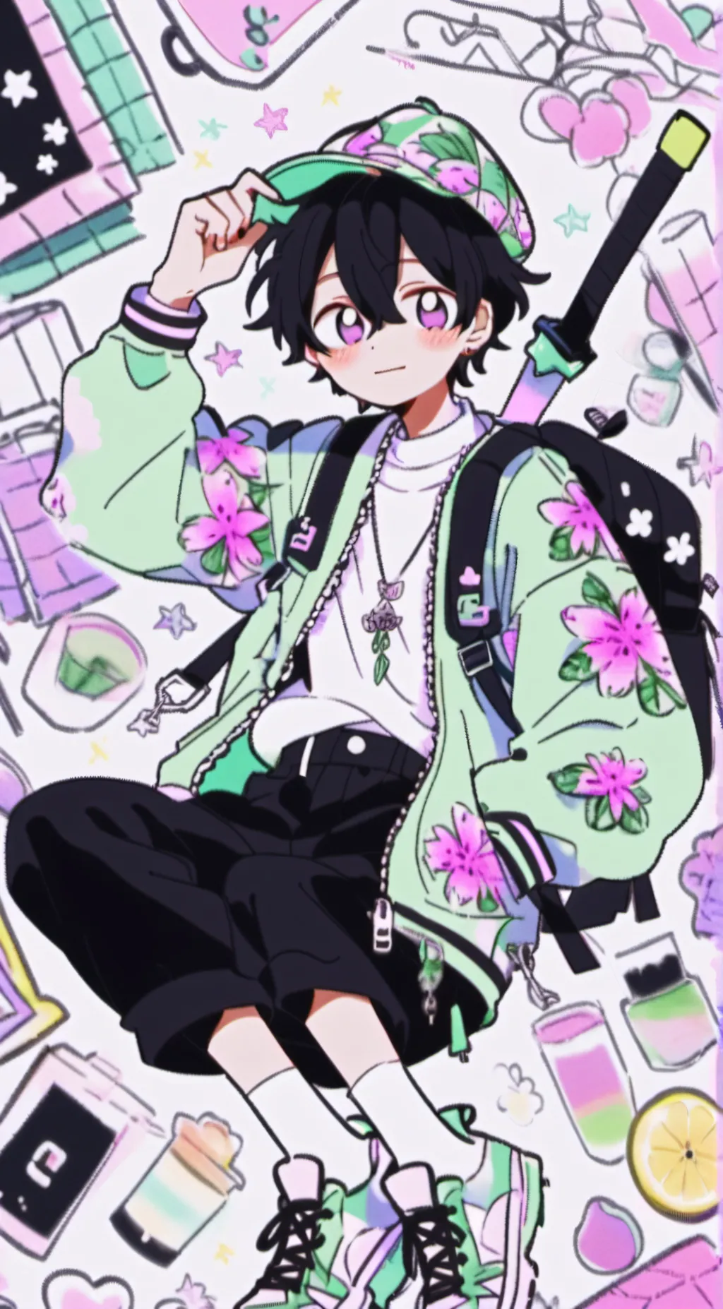 ai character: Lucky  background