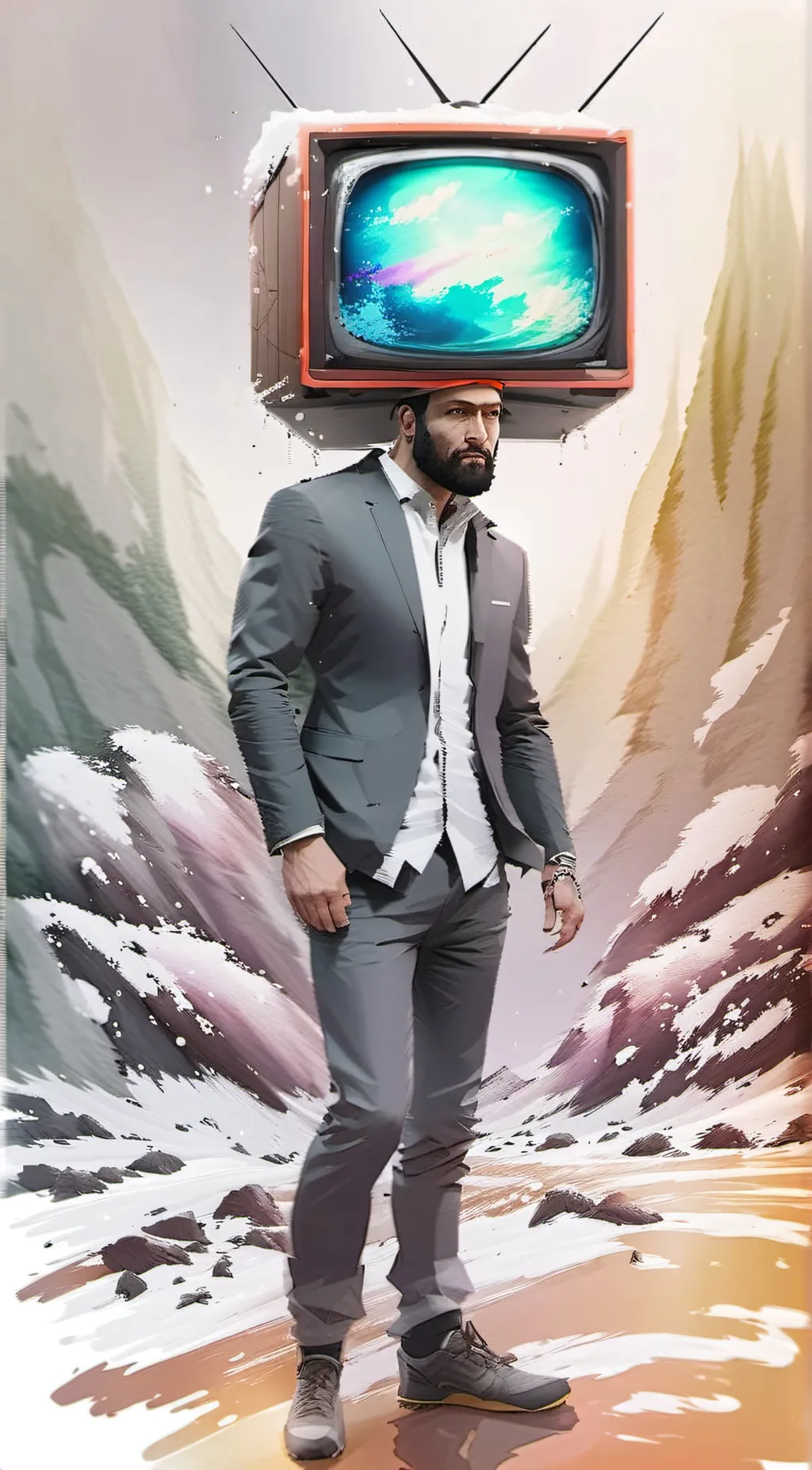 ai character: Sus tv man background