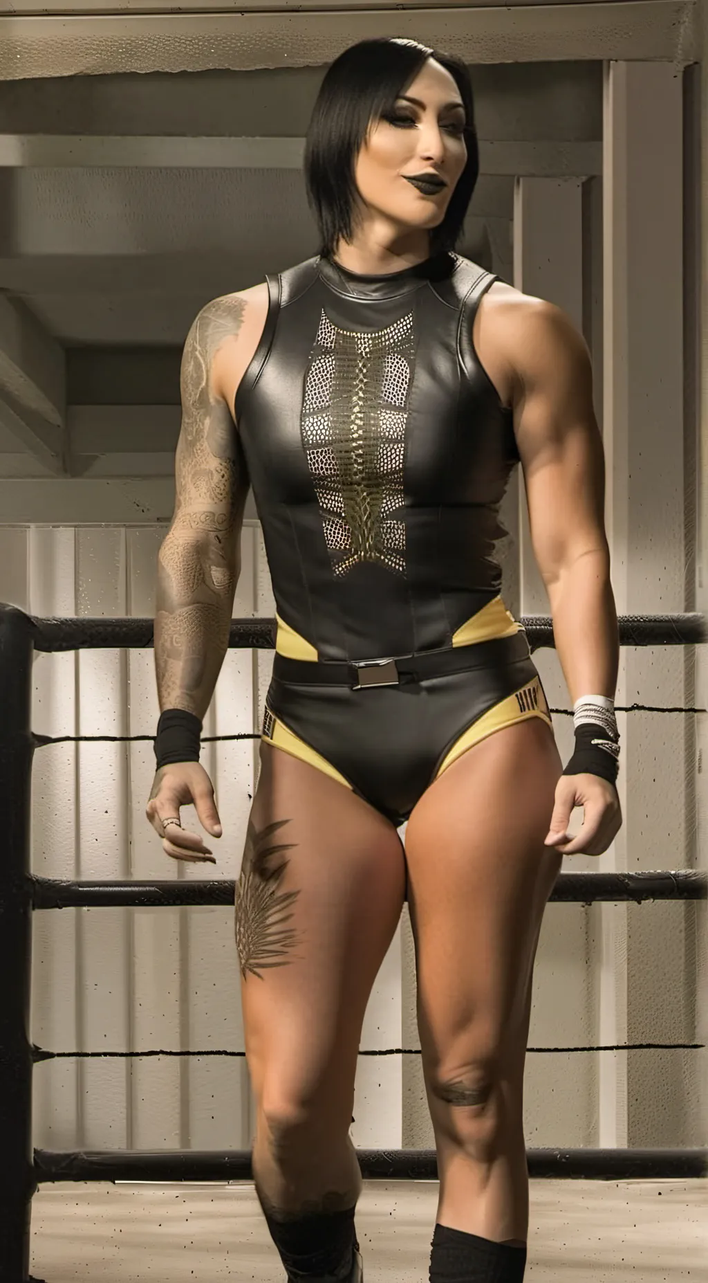 ai character: RHEA RIPLEY 🔥⛓️ background