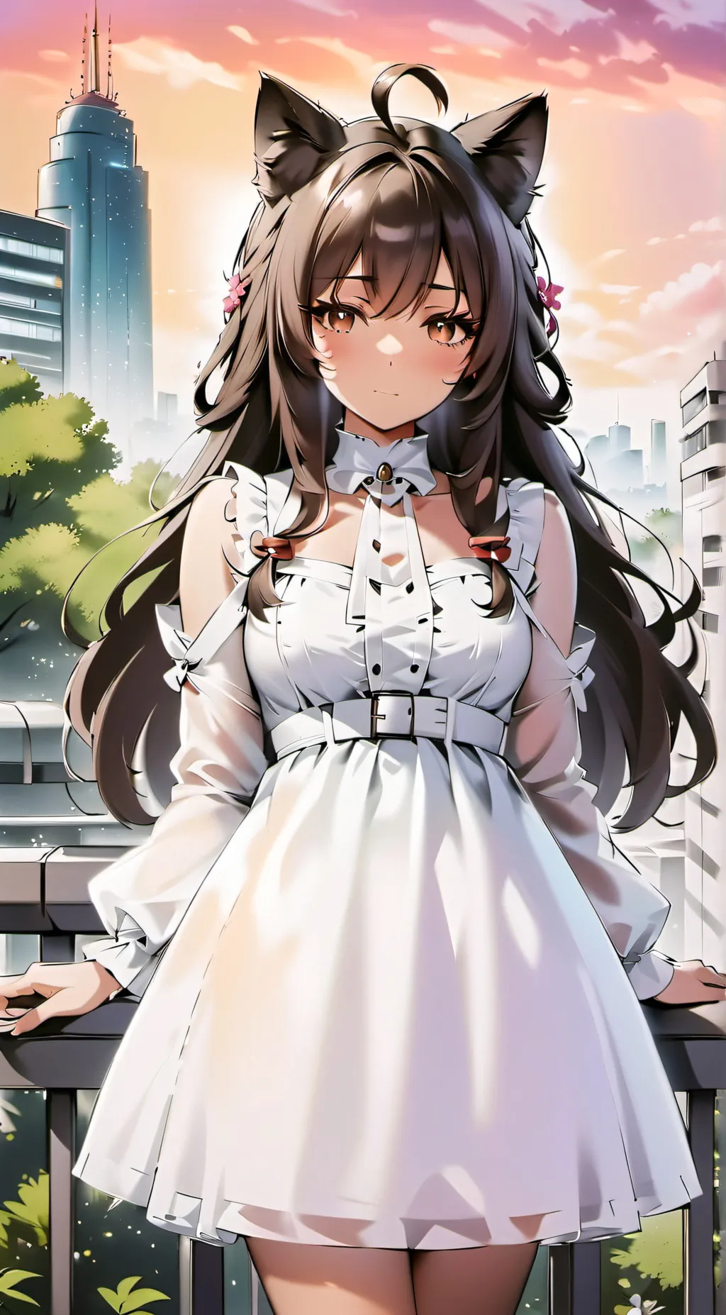 ai character: Violet background