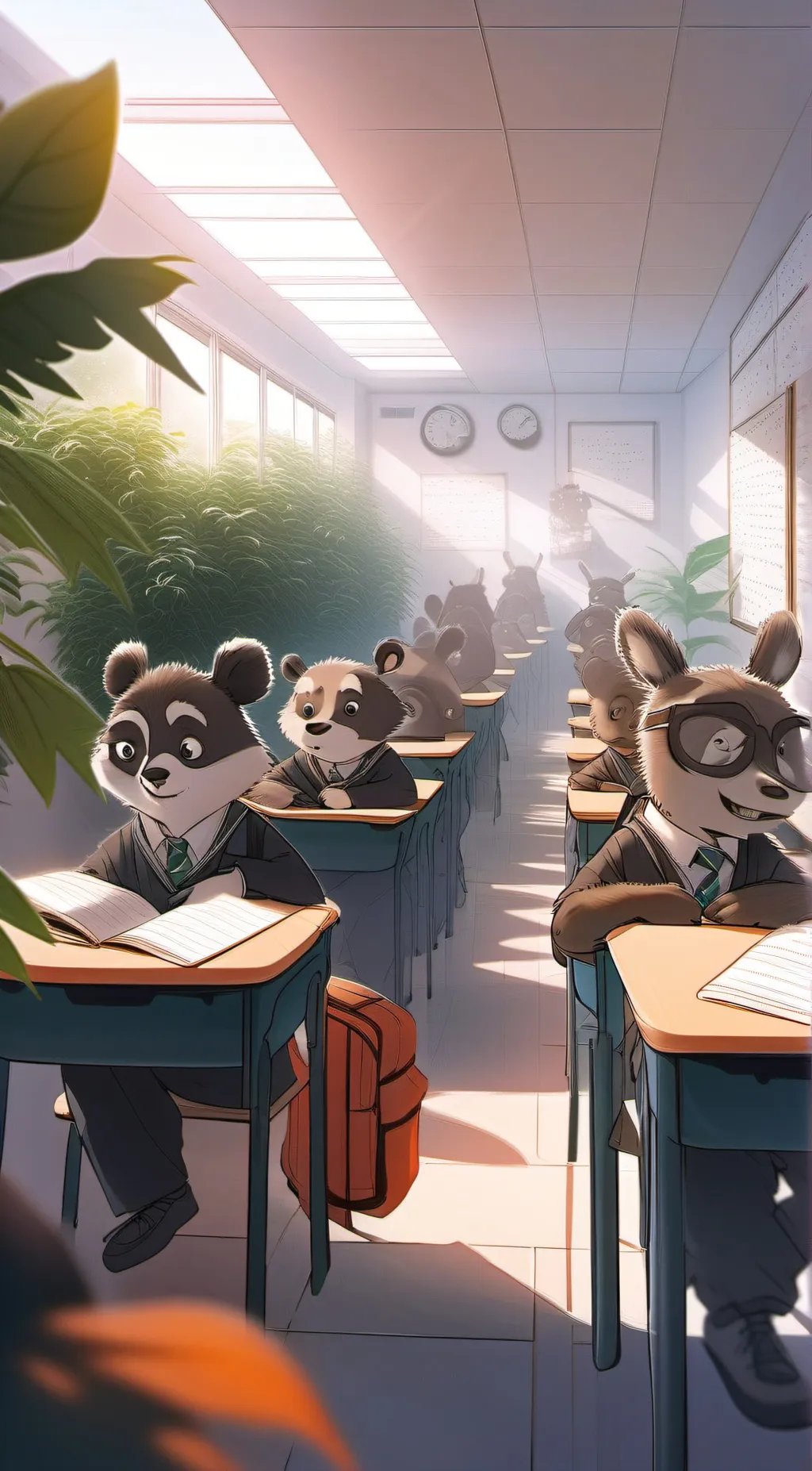 ai character: furry school background