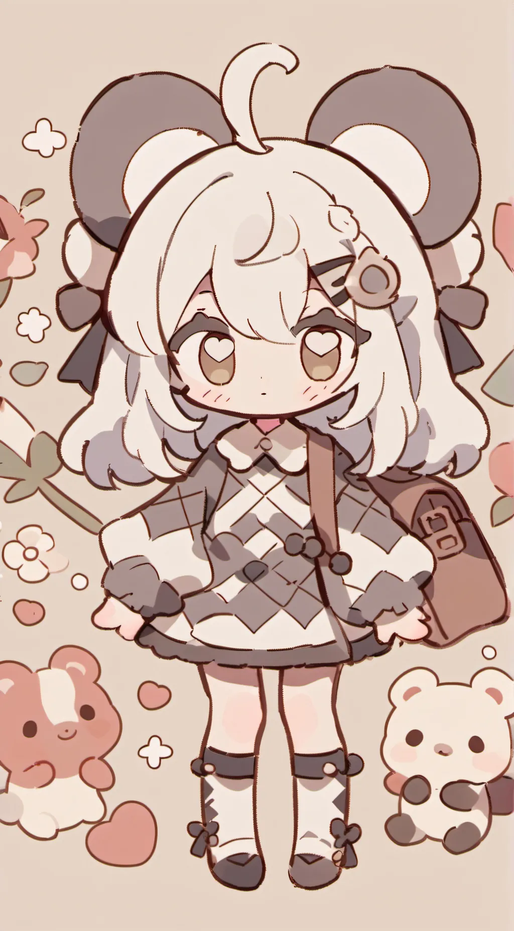 ai character: cute girl background