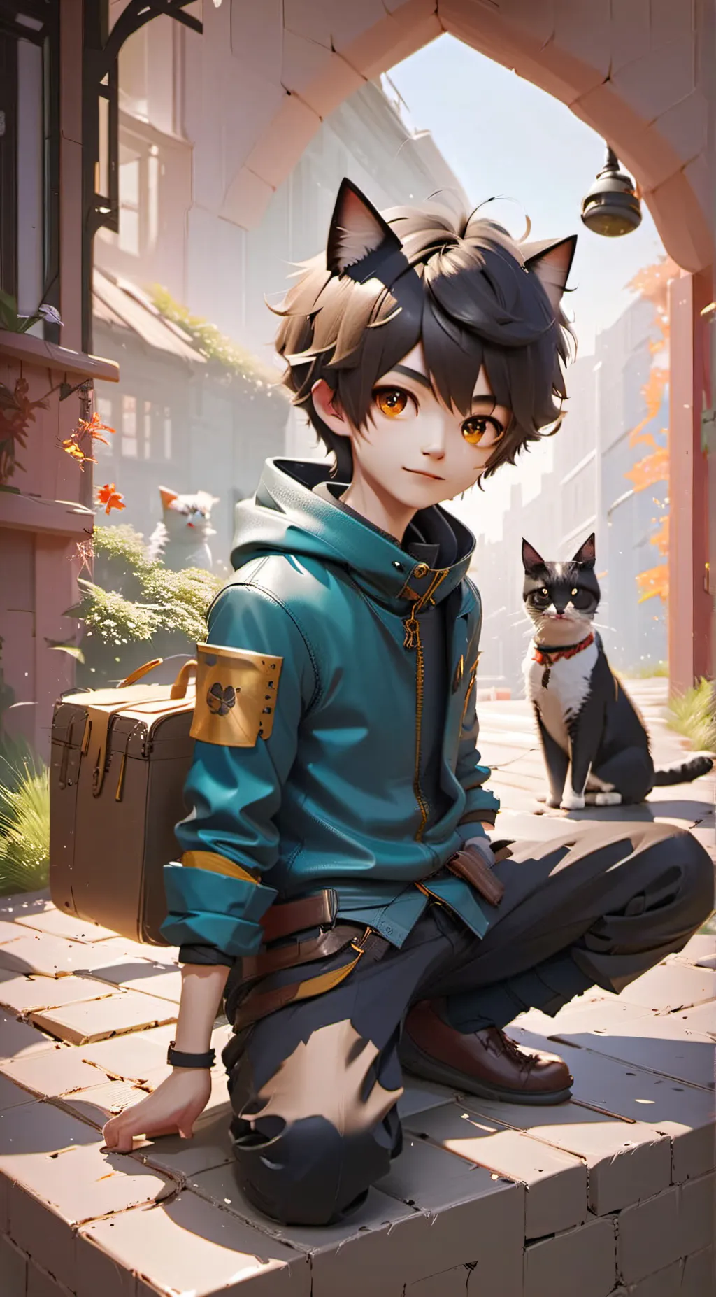 ai character: leo~ background