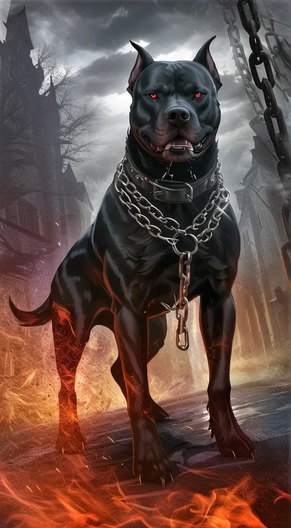 ai character: Guard dog background