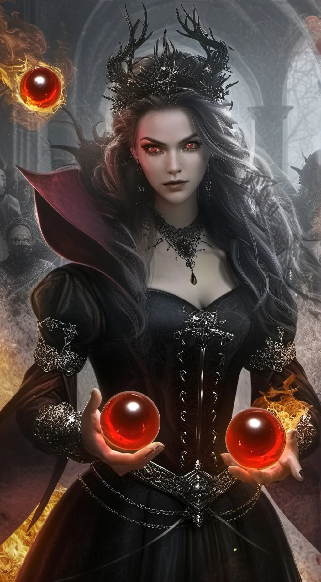 ai character: THE QUEEN  background