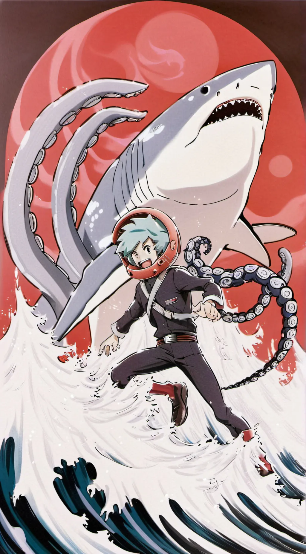 ai character: Sharktopus background