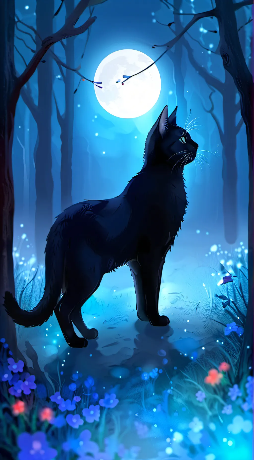 ai character: midnight the cat background