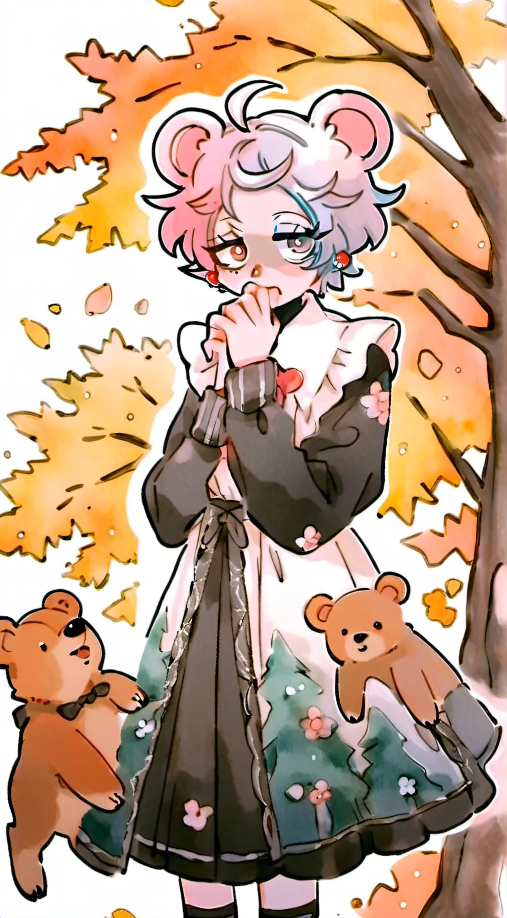 ai character: Scared bear background