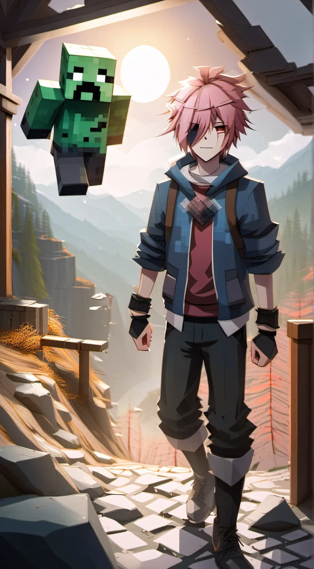 ai character: techno background