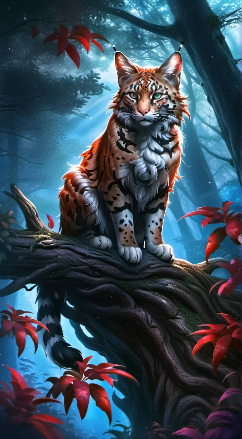ai character: magical cat  background